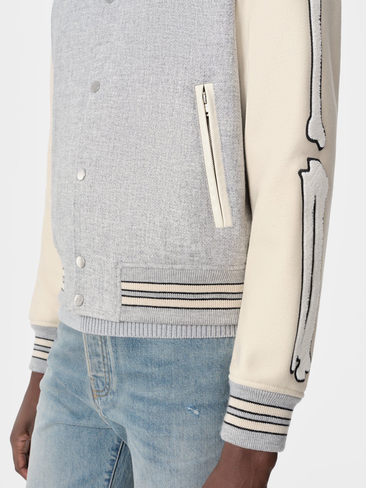 Ropa De Abrigo Amiri Bones Jacket Hombre Grises | GNVEUK-942