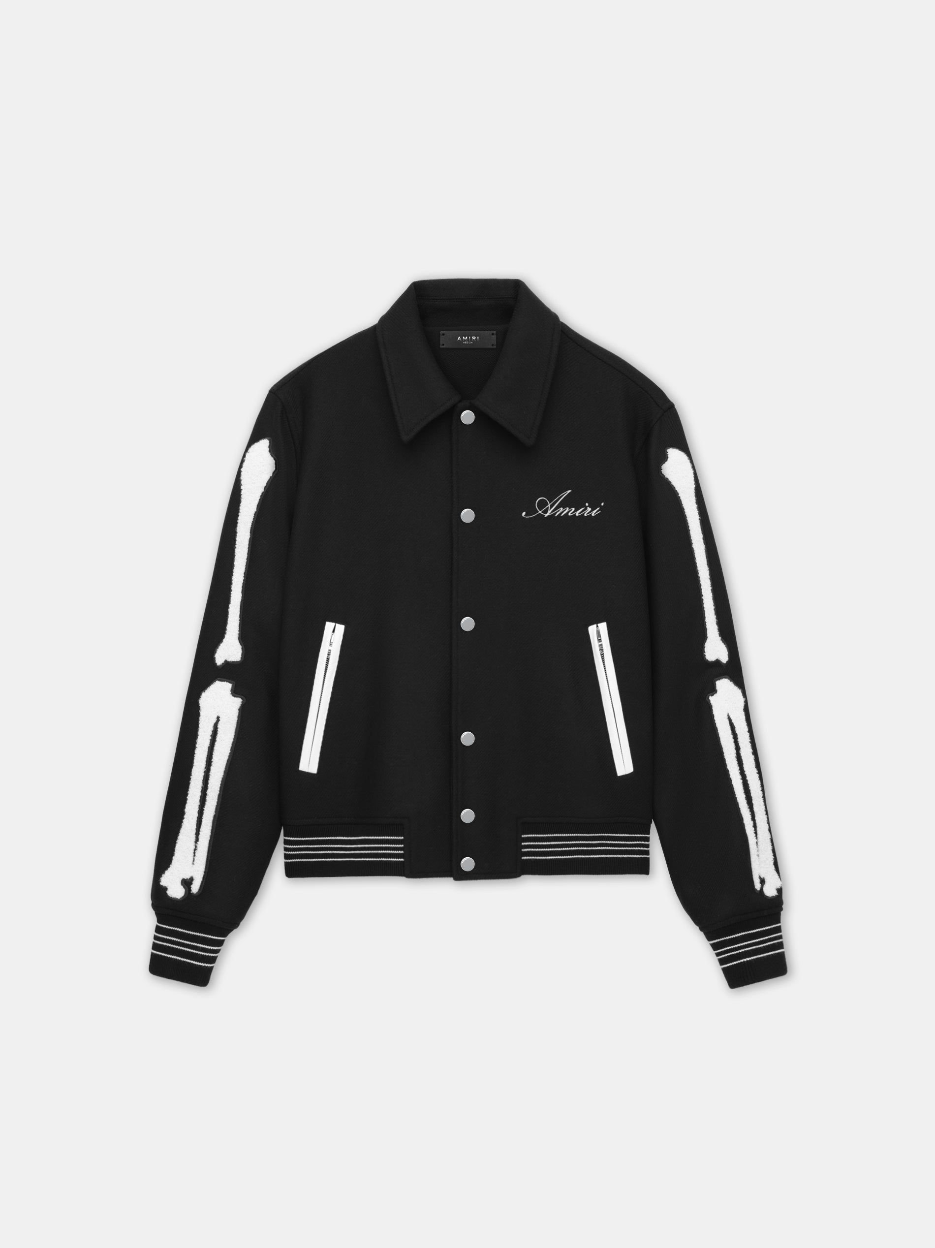 Ropa De Abrigo Amiri Bones Jacket Hombre Negros Blancos | XGKCTV-783