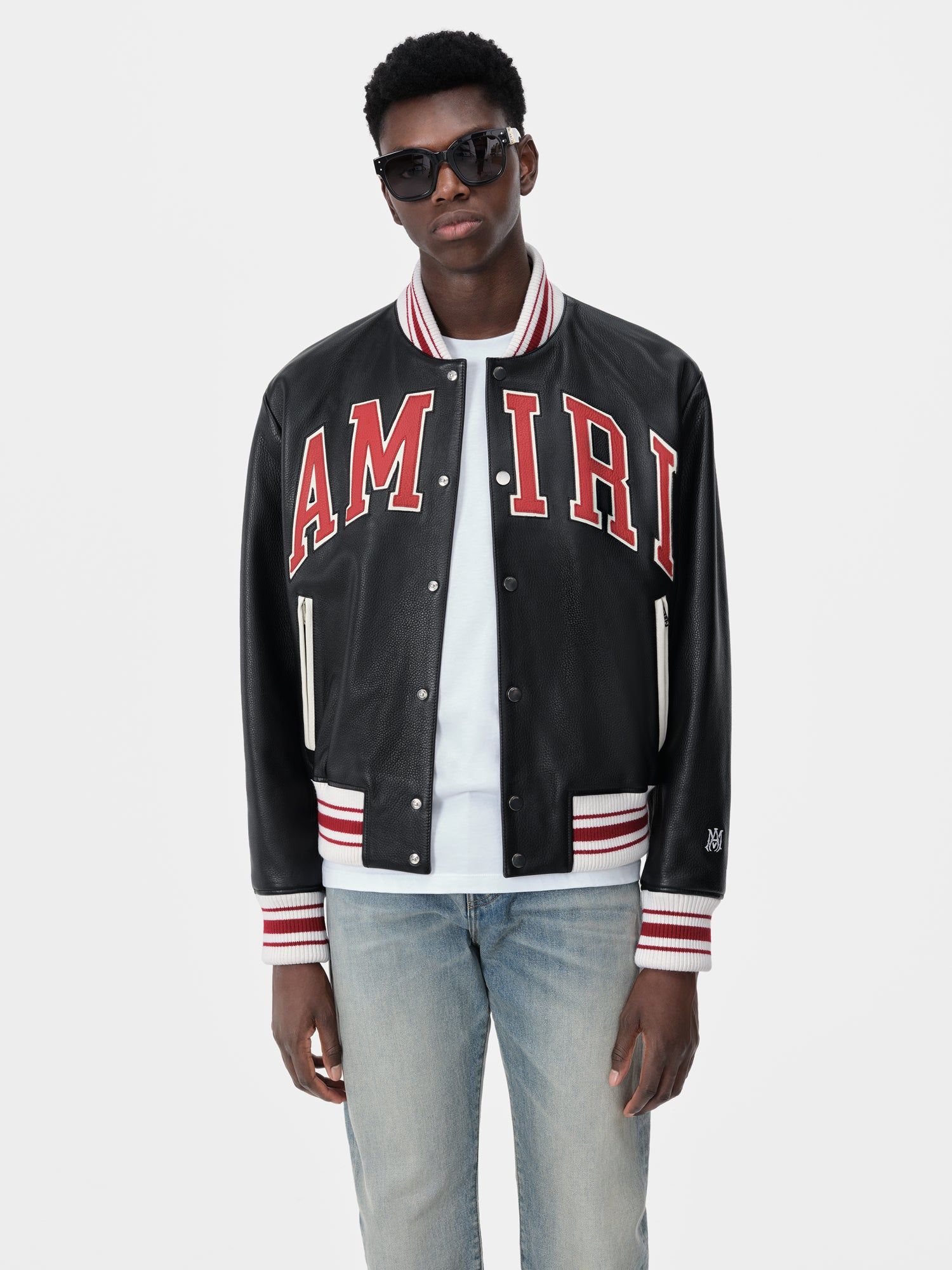 Ropa De Abrigo Amiri Leather Bomber Hombre Negros | JMWPBA-297