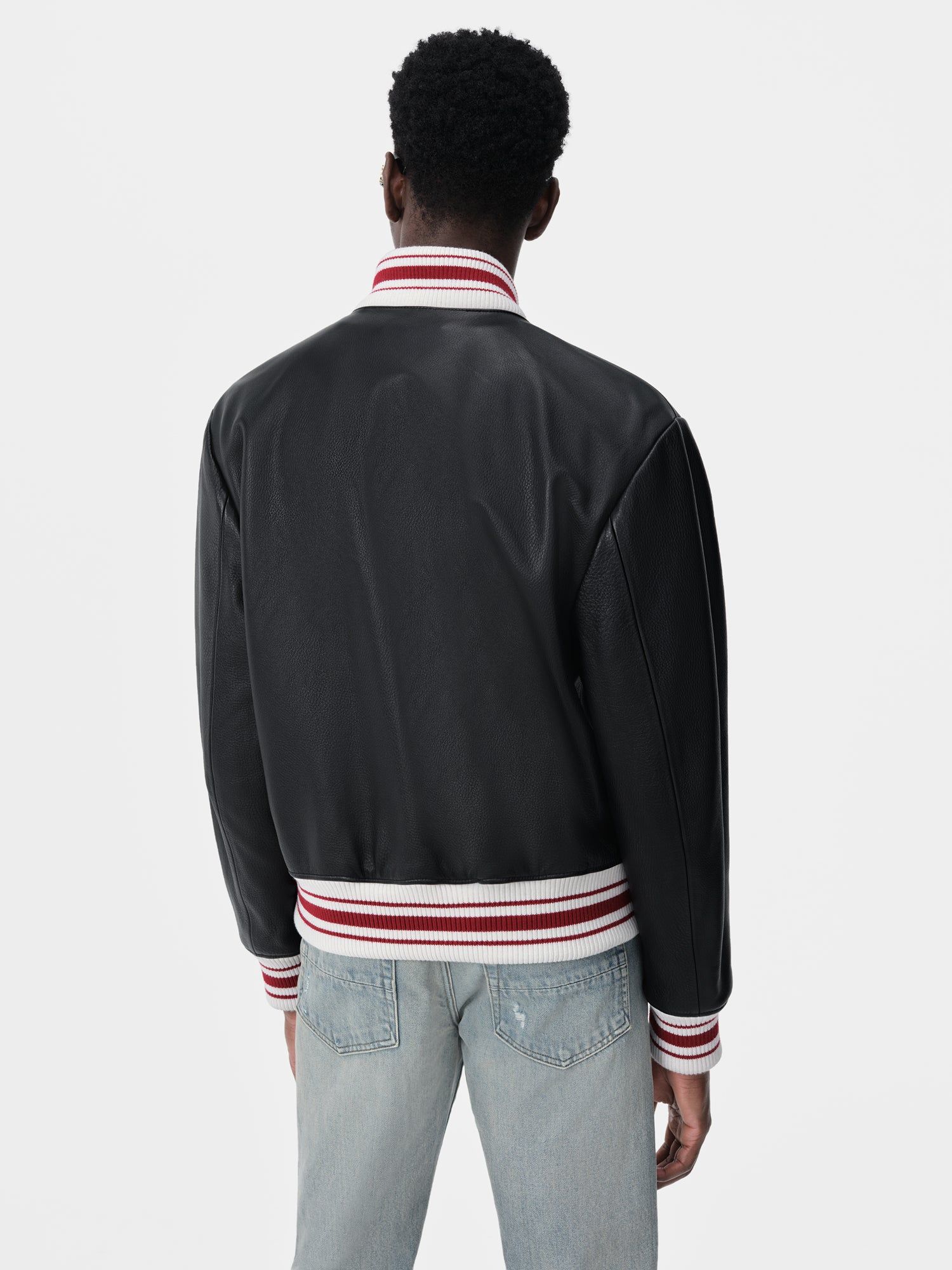 Ropa De Abrigo Amiri Leather Bomber Hombre Negros | JMWPBA-297