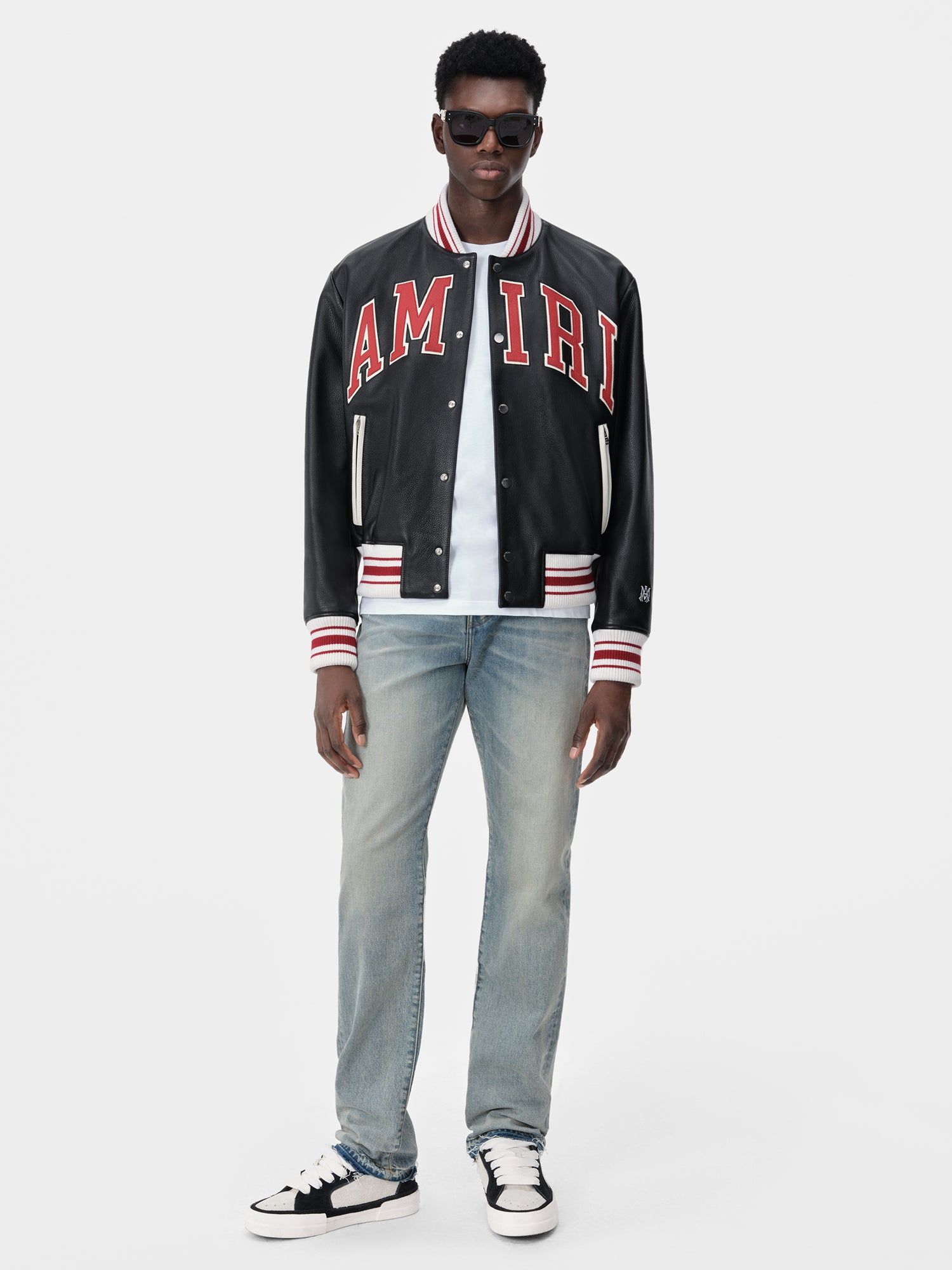Ropa De Abrigo Amiri Leather Bomber Hombre Negros | JMWPBA-297
