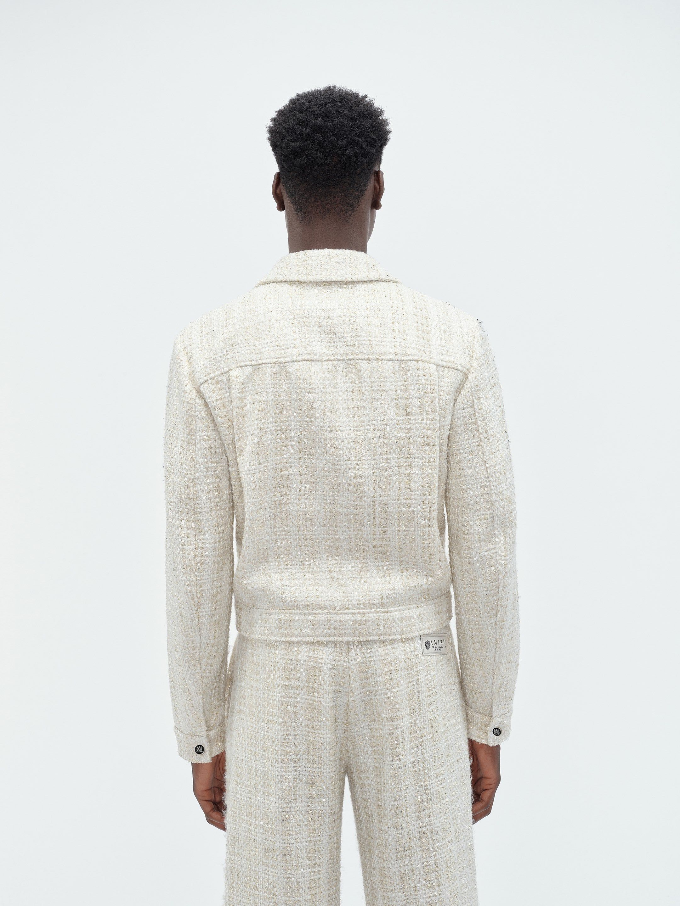 Ropa De Abrigo Amiri Sequin Boucle Shirt Jacket Hombre Alabaster | YRGMAS-527