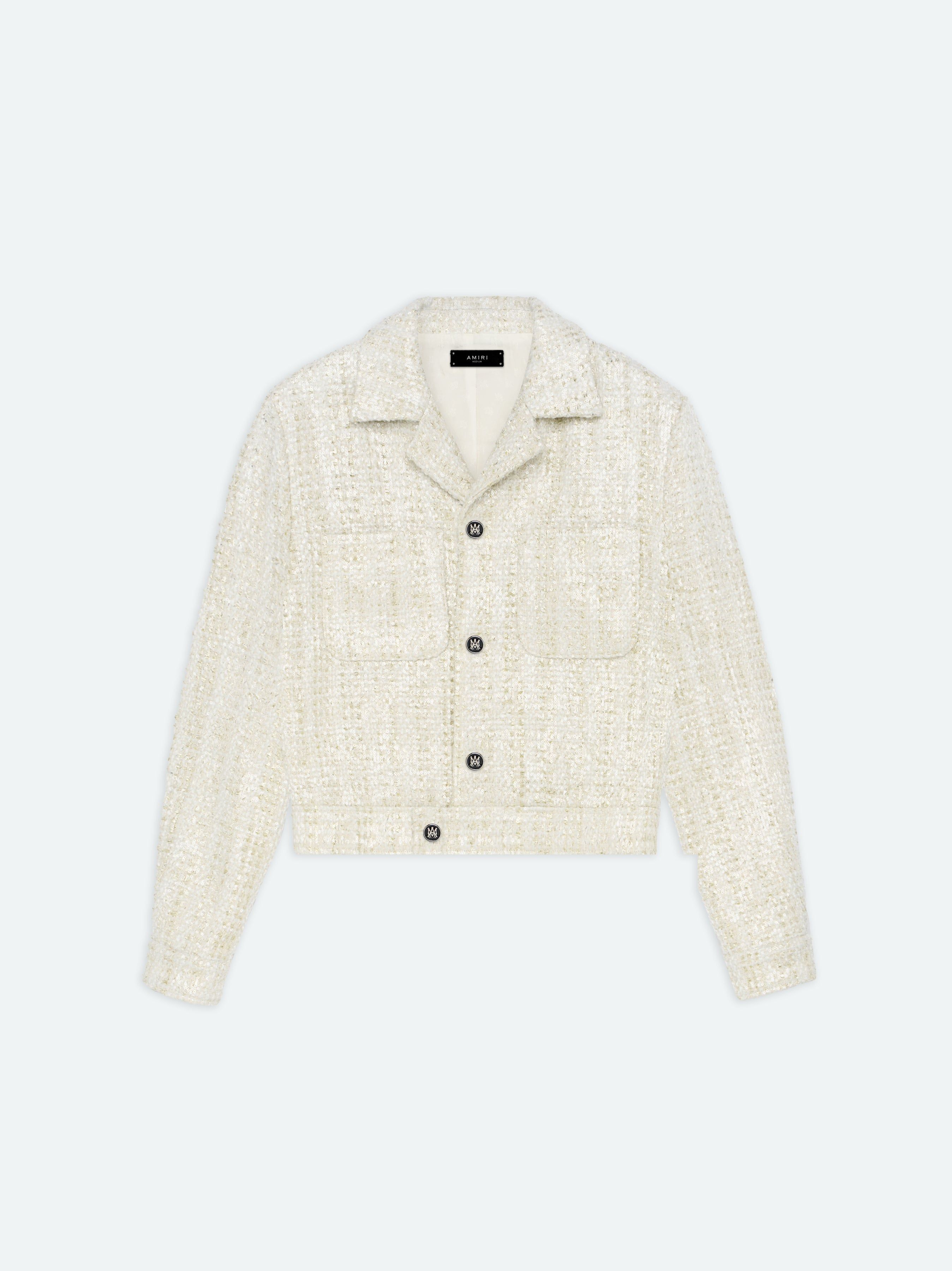 Ropa De Abrigo Amiri Sequin Boucle Shirt Jacket Hombre Alabaster | YRGMAS-527