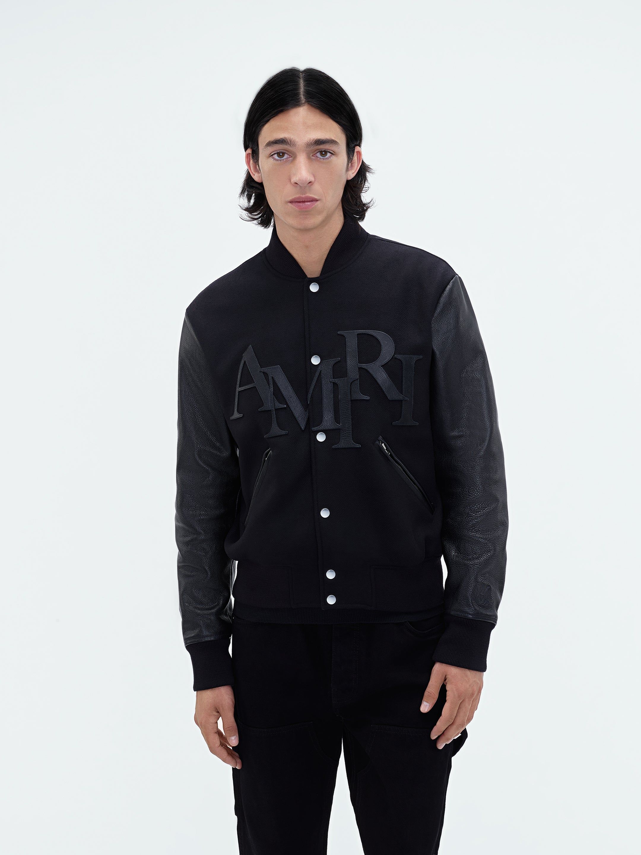 Ropa De Abrigo Amiri Staggered Varsity Jacket Hombre Negros | KYBNIJ-249