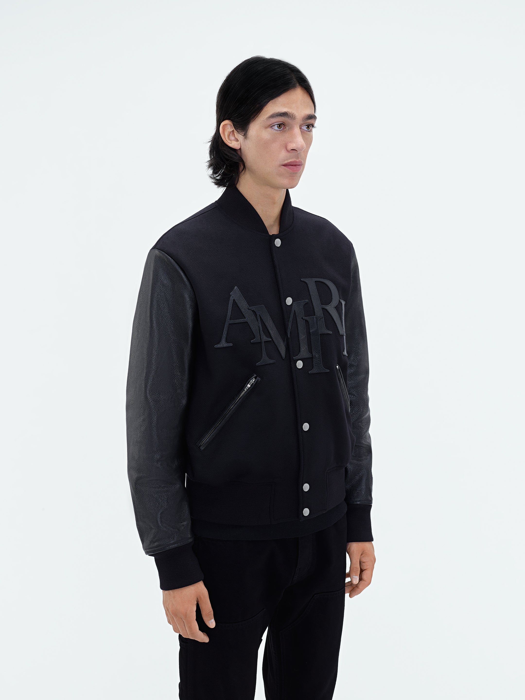 Ropa De Abrigo Amiri Staggered Varsity Jacket Hombre Negros | KYBNIJ-249