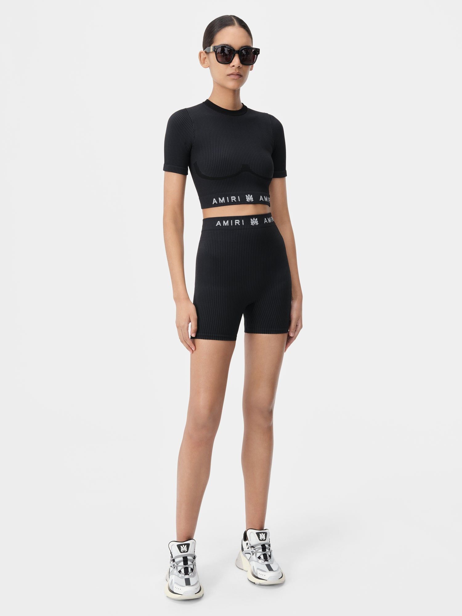 Ropa Deportiva Amiri Ma Ribbed Seamless Short Mujer Negros | PTYAHN-697