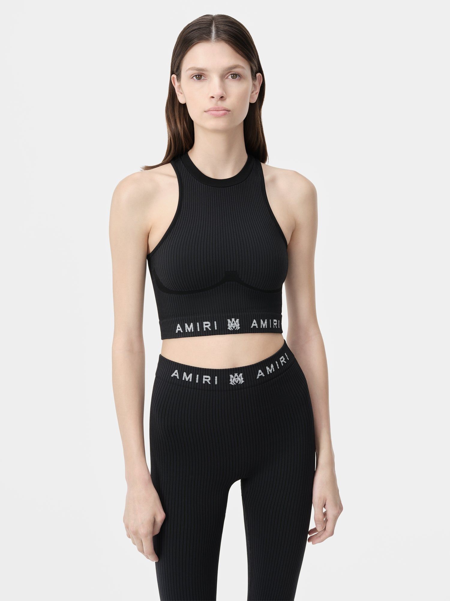 Ropa Deportiva Amiri Ma Ribbed Seamless Tank Top Mujer Negros | LRJCAN-197