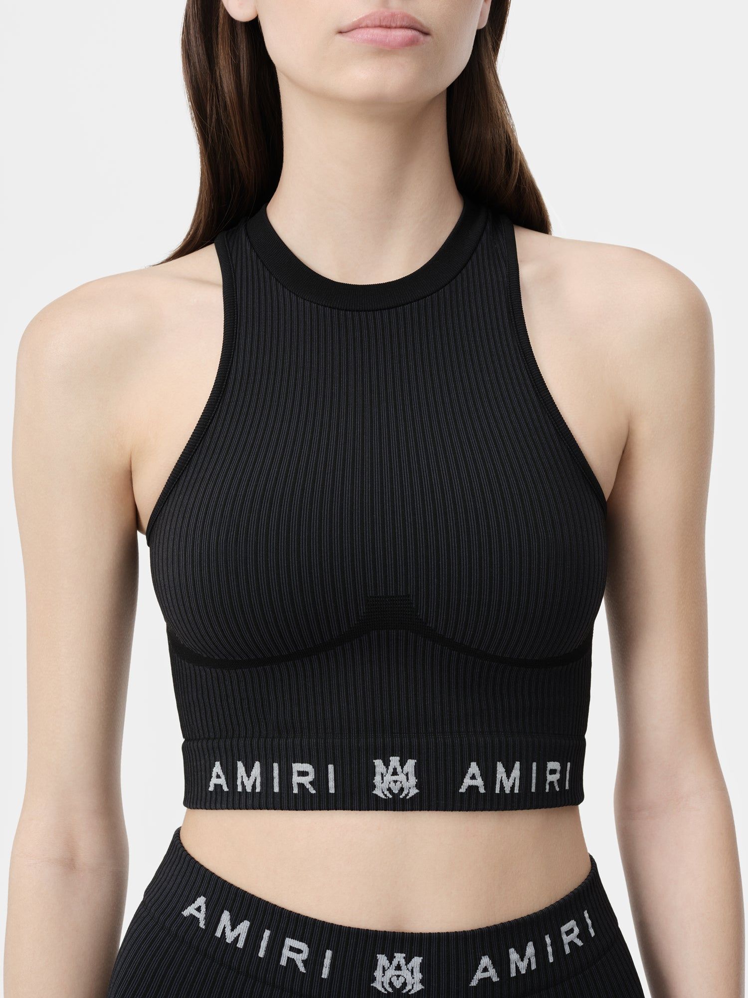 Ropa Deportiva Amiri Ma Ribbed Seamless Tank Top Mujer Negros | LRJCAN-197