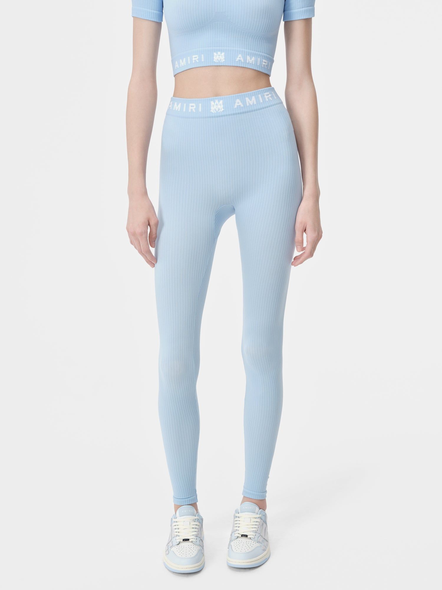 Ropa Deportiva Amiri Ma Ribbed Seamless Legging Mujer Cerulean | JNYOEX-108