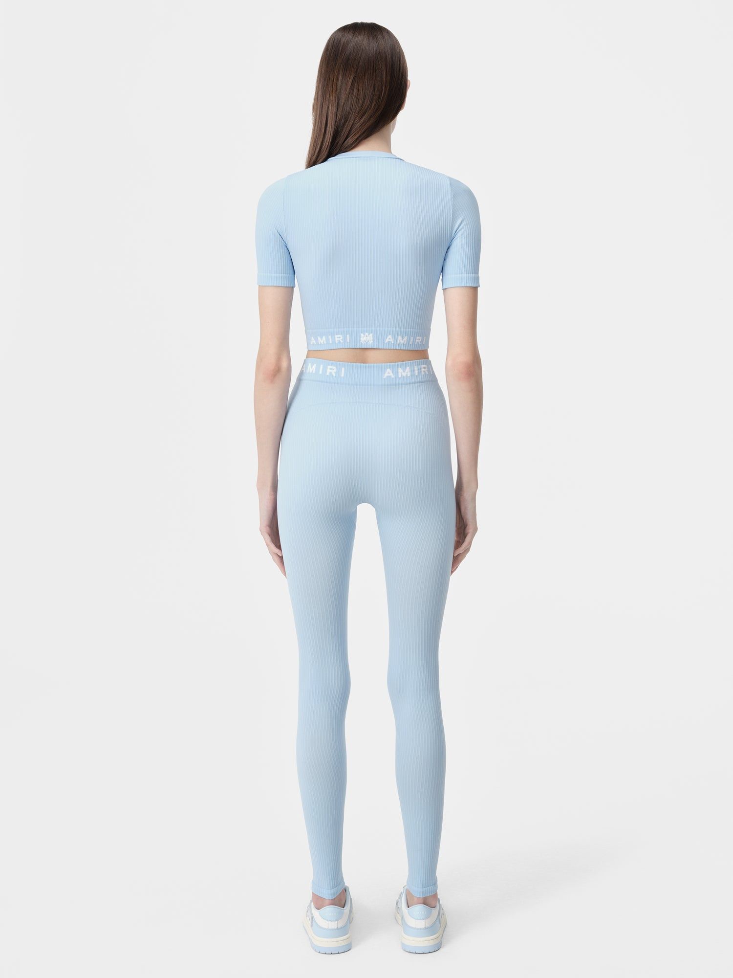 Ropa Deportiva Amiri Ma Ribbed Seamless Legging Mujer Cerulean | JNYOEX-108