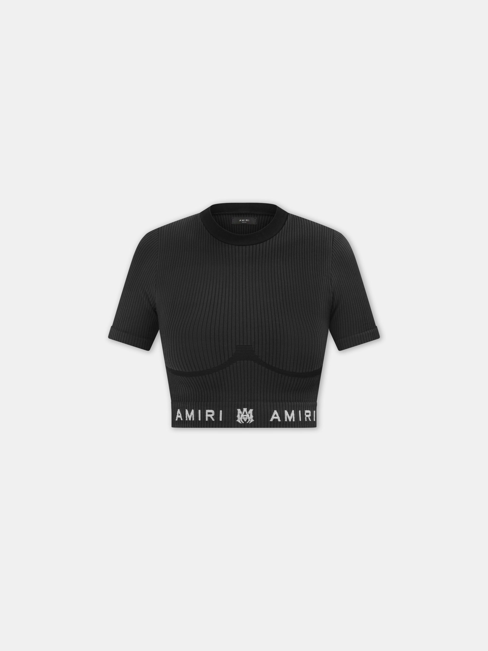 Ropa Deportiva Amiri Ma Ribbed Seamless S/S Top Mujer Negros | IRWMAF-648