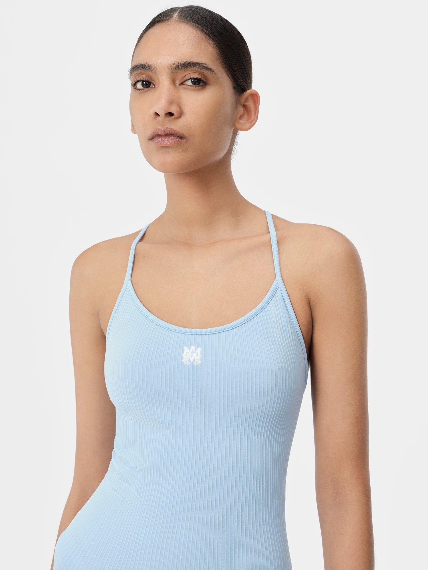 Ropa Deportiva Amiri Ma Ribbed Seamless Romper Mujer Cerulean | YBACUQ-176