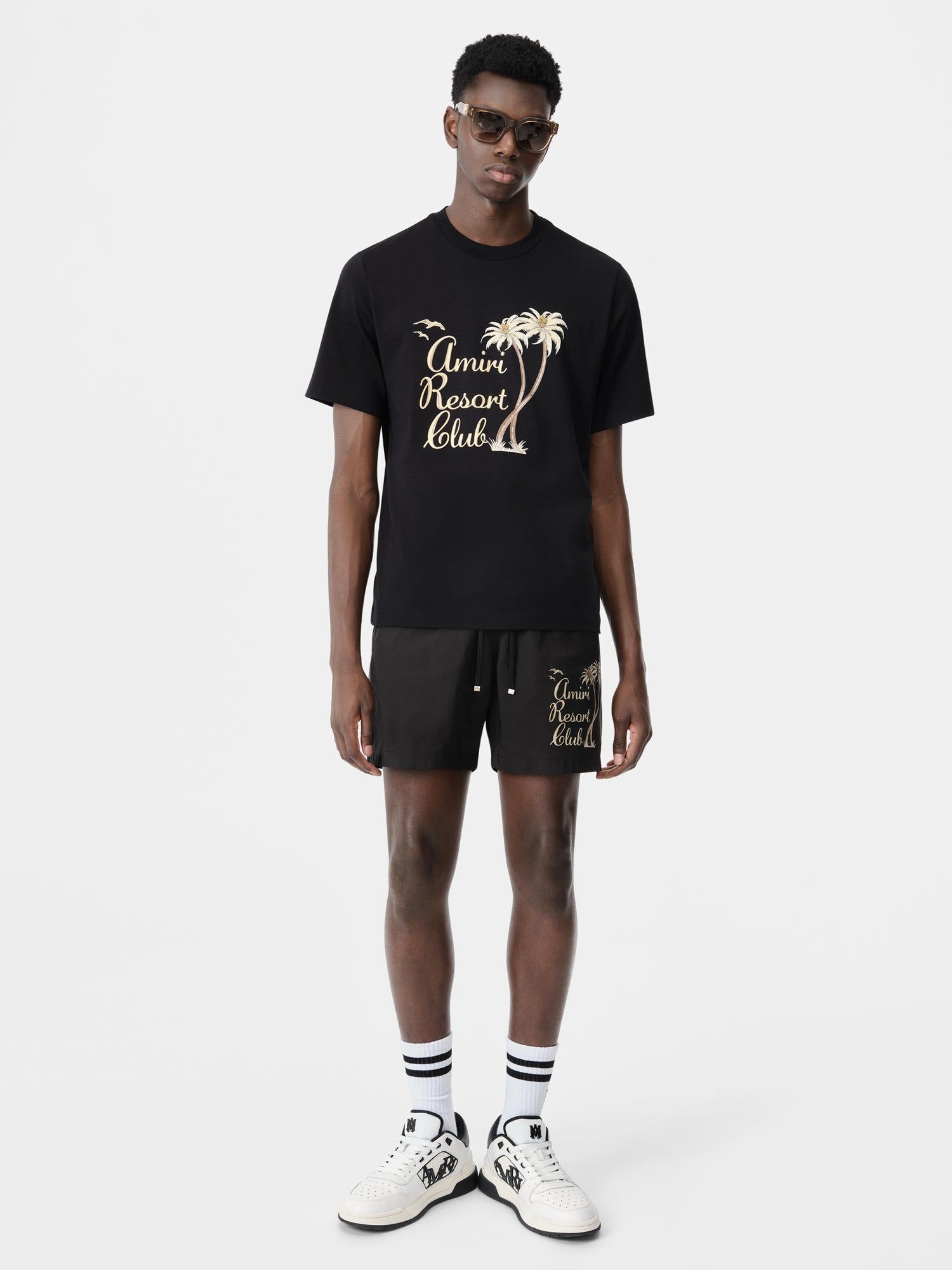 Ropa de Baño Amiri Twisted Palms Swim Trunk Hombre Negros | GINZXD-786