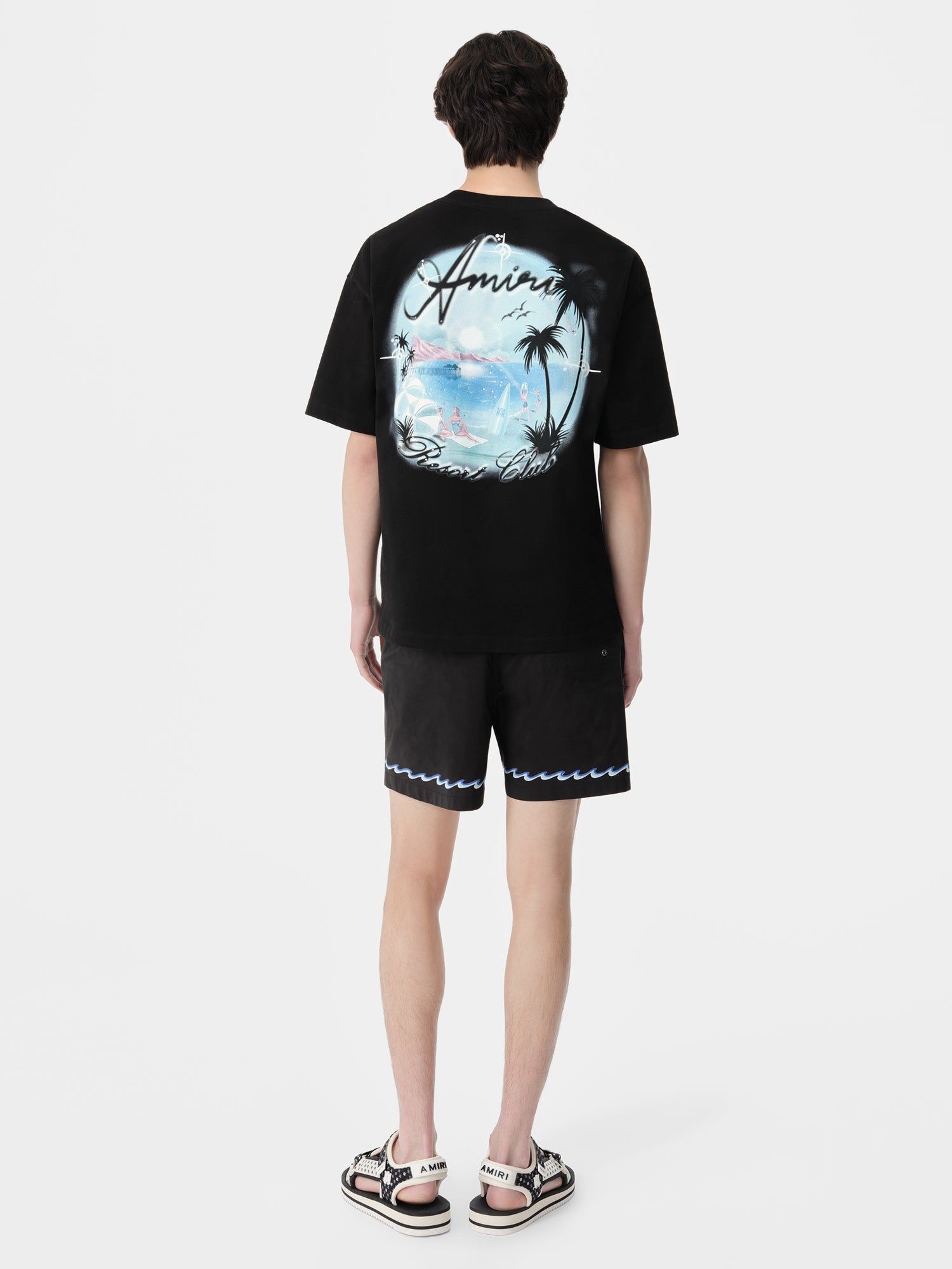 Ropa de Baño Amiri Wave Swim Trunk Hombre Negros | WPMVRB-870