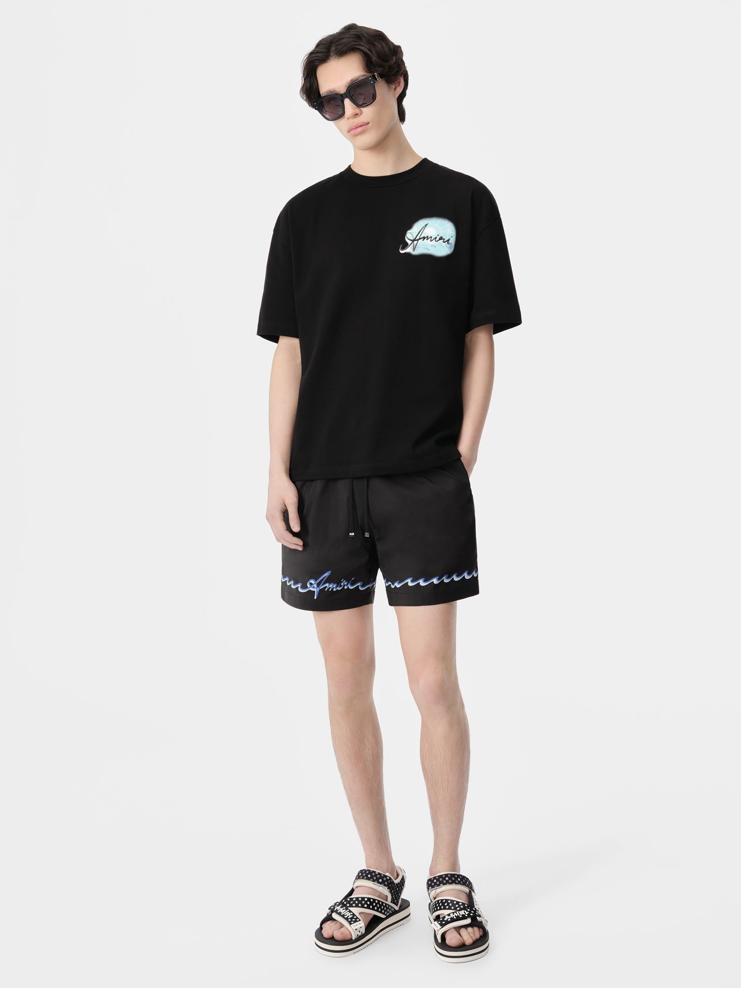 Ropa de Baño Amiri Wave Swim Trunk Hombre Negros | WPMVRB-870