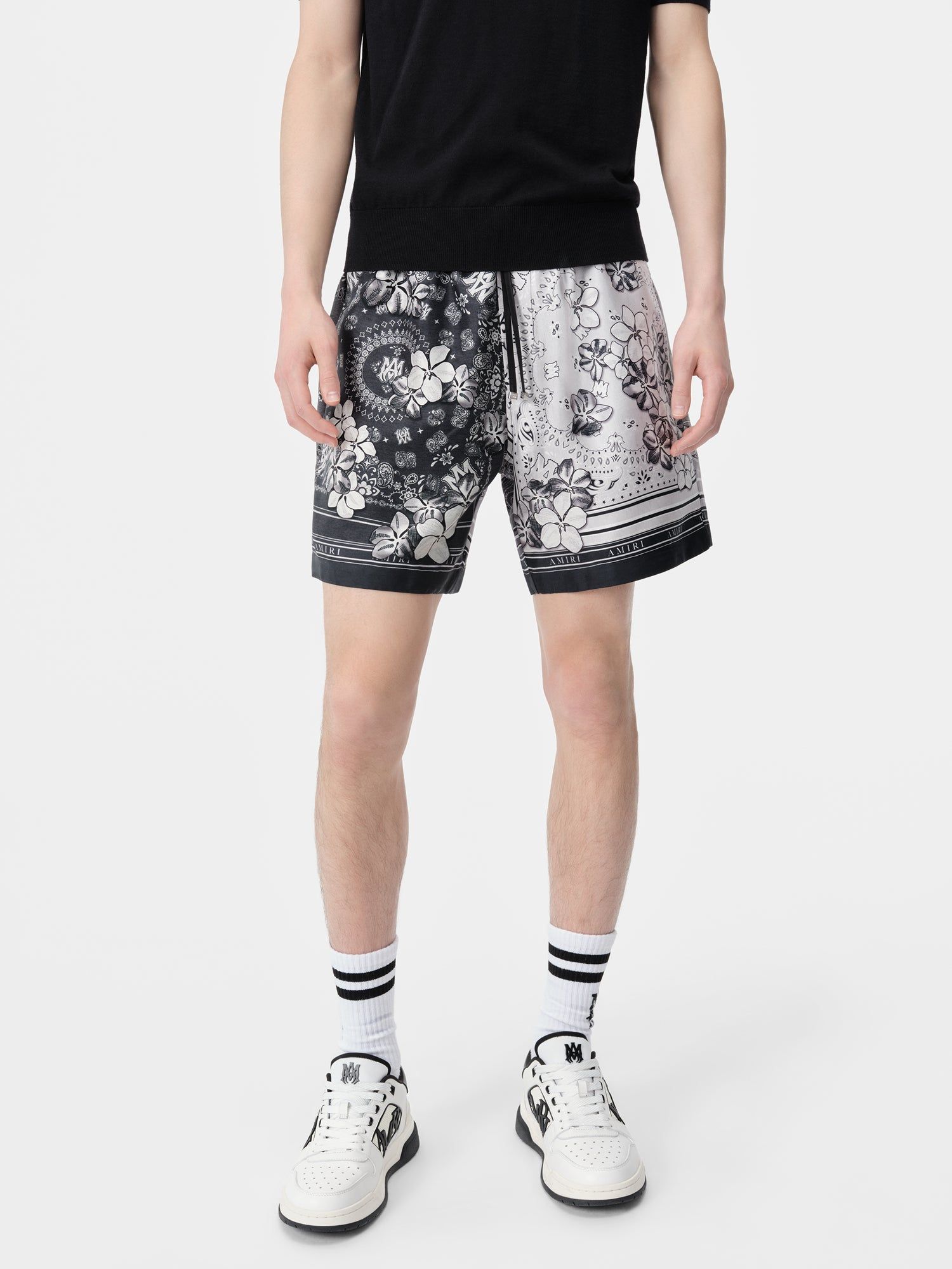 Short Amiri Bandana Floral Short Hombre Negros | QRGUEJ-278