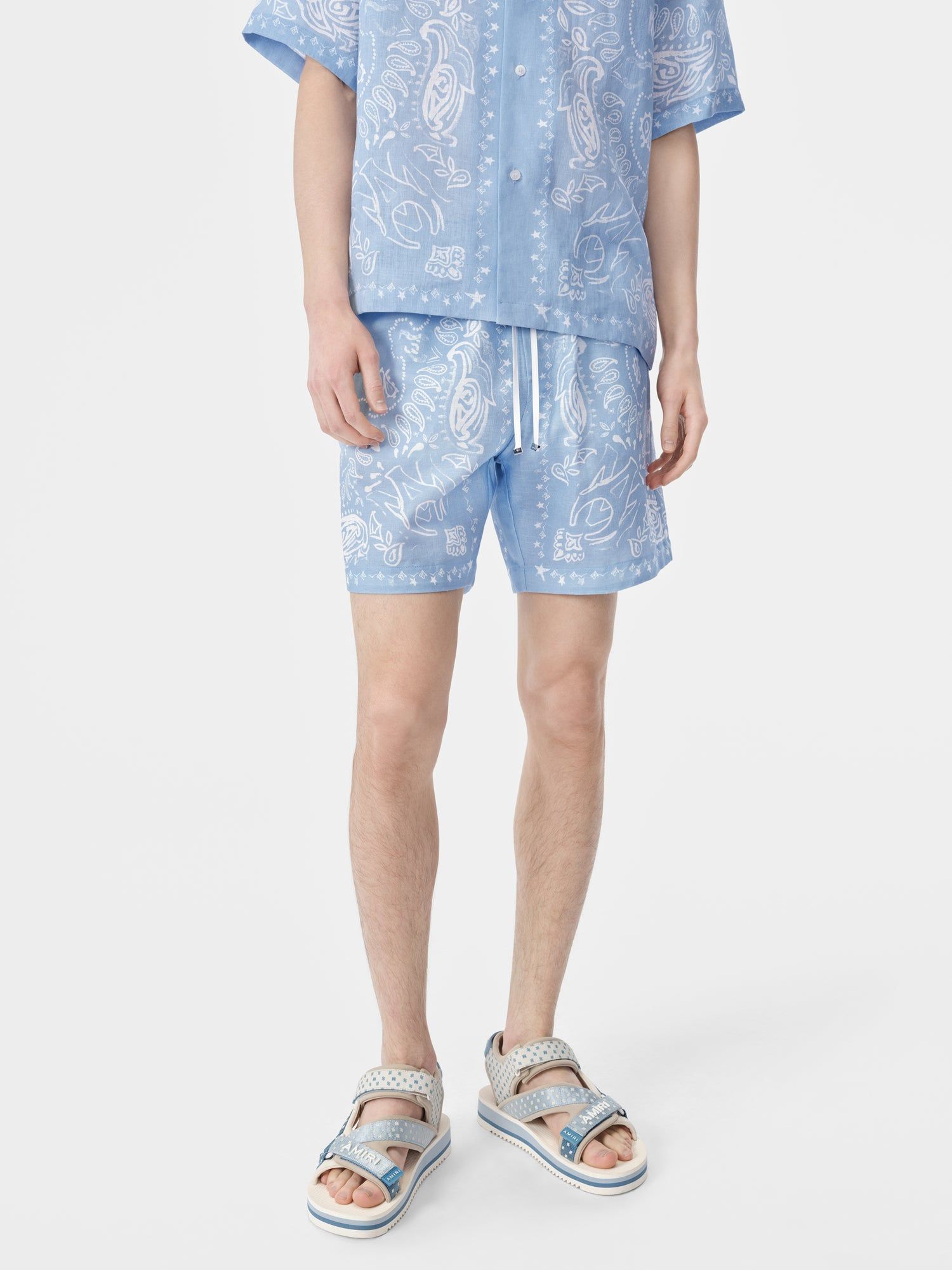 Short Amiri Bandana Watercolor Short Hombre Cerulean | NGFZCD-156