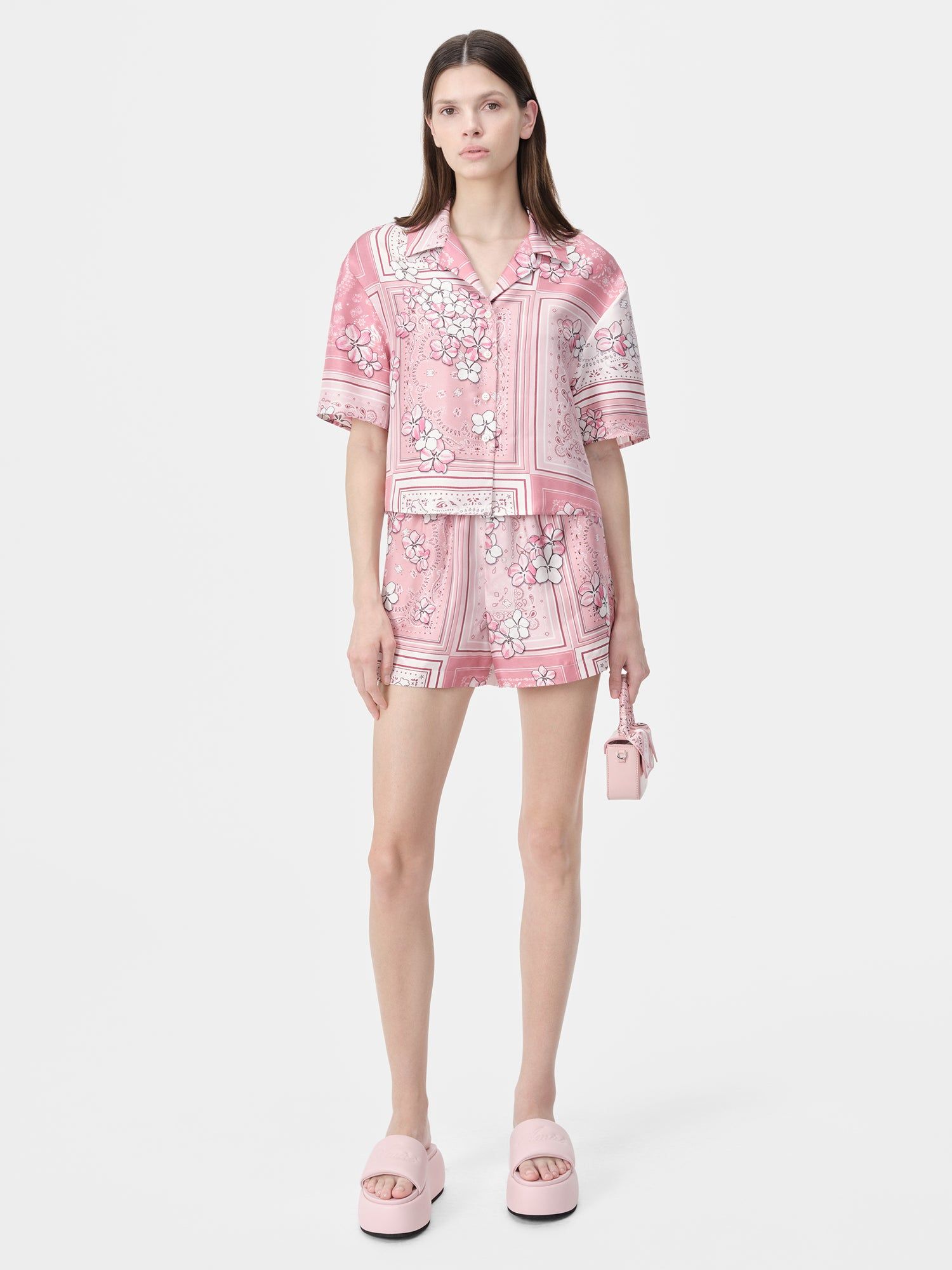 Short Amiri Floral Bandana Boxer Short Mujer Rosas | WTMGUJ-417