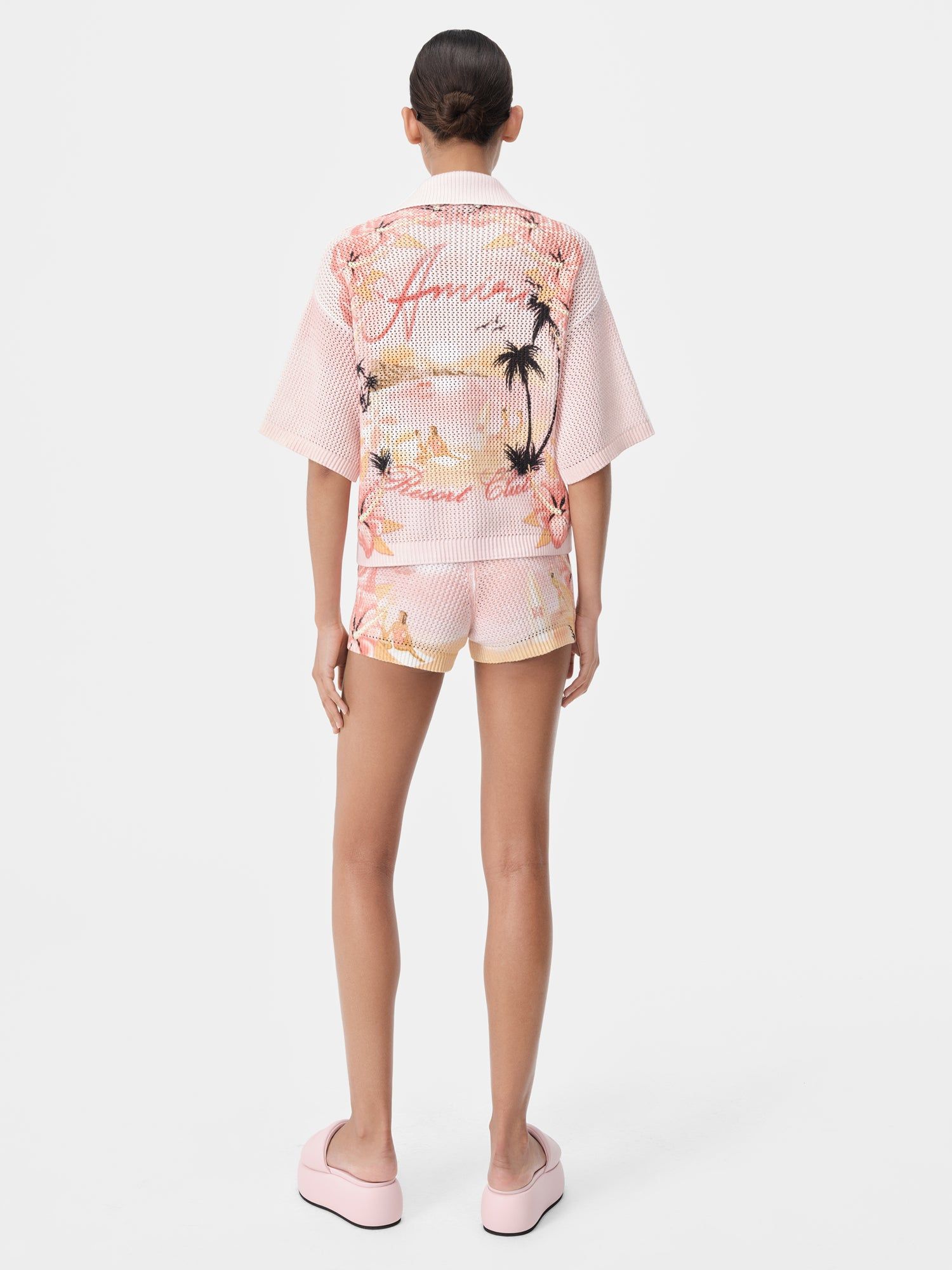 Short Amiri Paradise Crochet Short Mujer Rosewater | FVDOYU-583