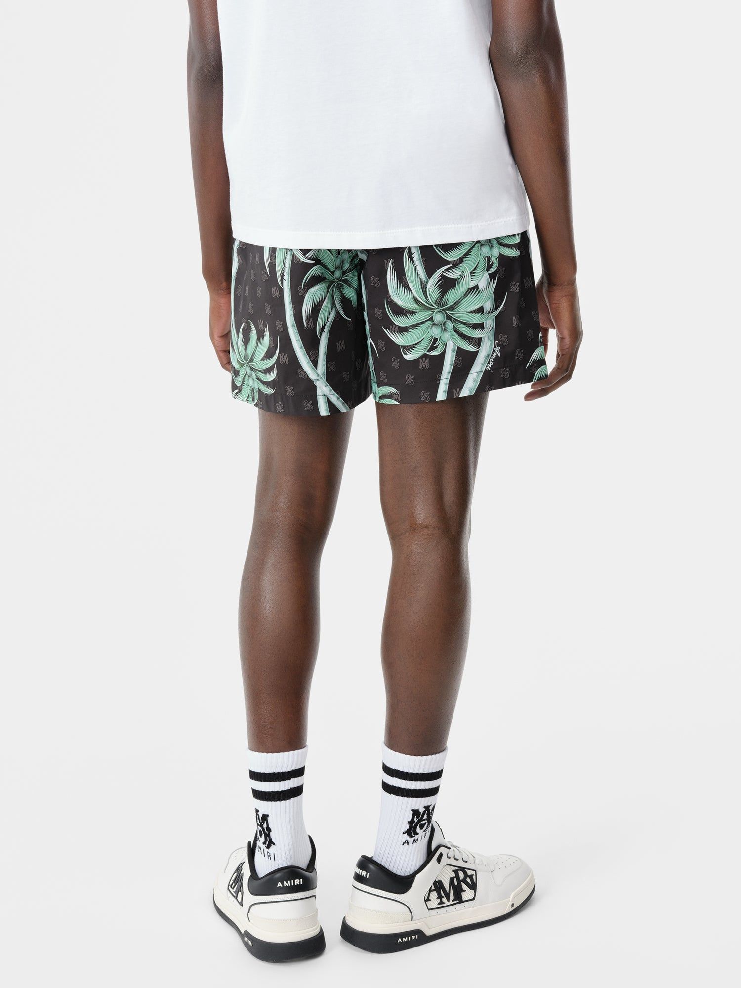Short Amiri Twisted Palms Swim Trunk Hombre Negros | IDNEXT-198