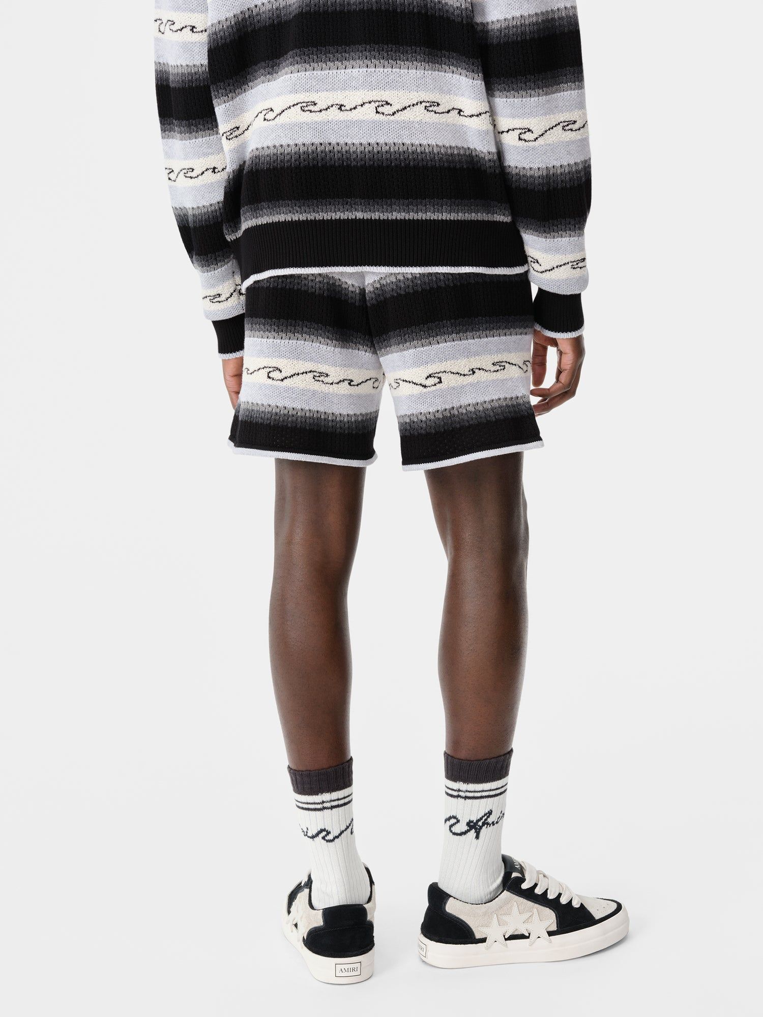 Short Amiri Wave Baja Stripe Short Hombre Negros | MCRYLJ-175