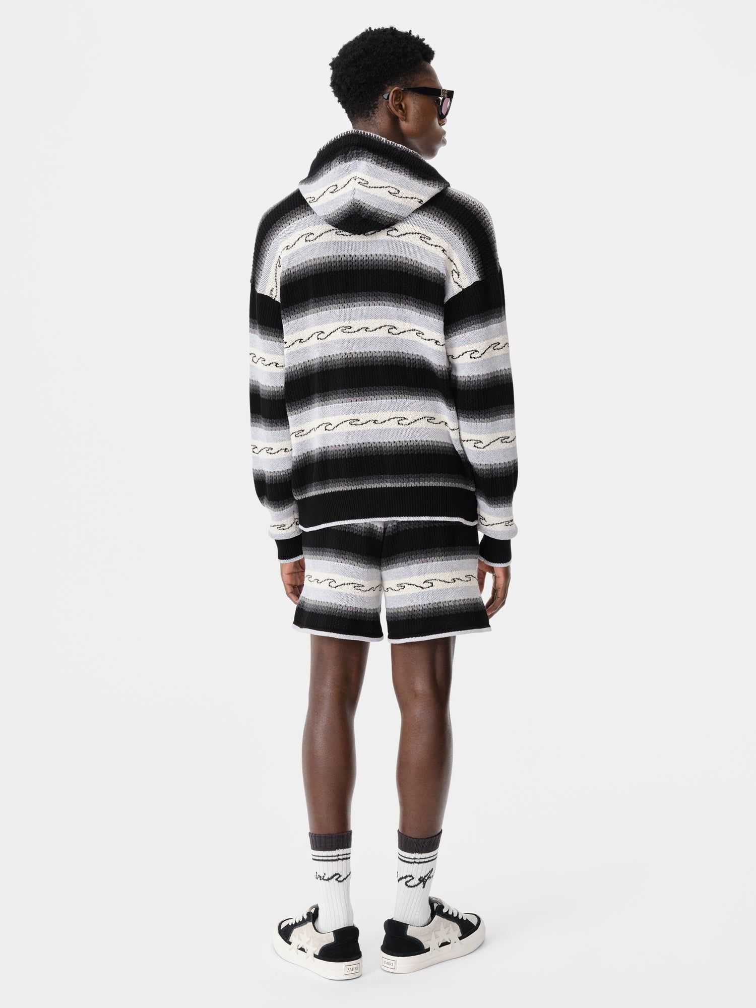 Short Amiri Wave Baja Stripe Short Hombre Negros | MCRYLJ-175