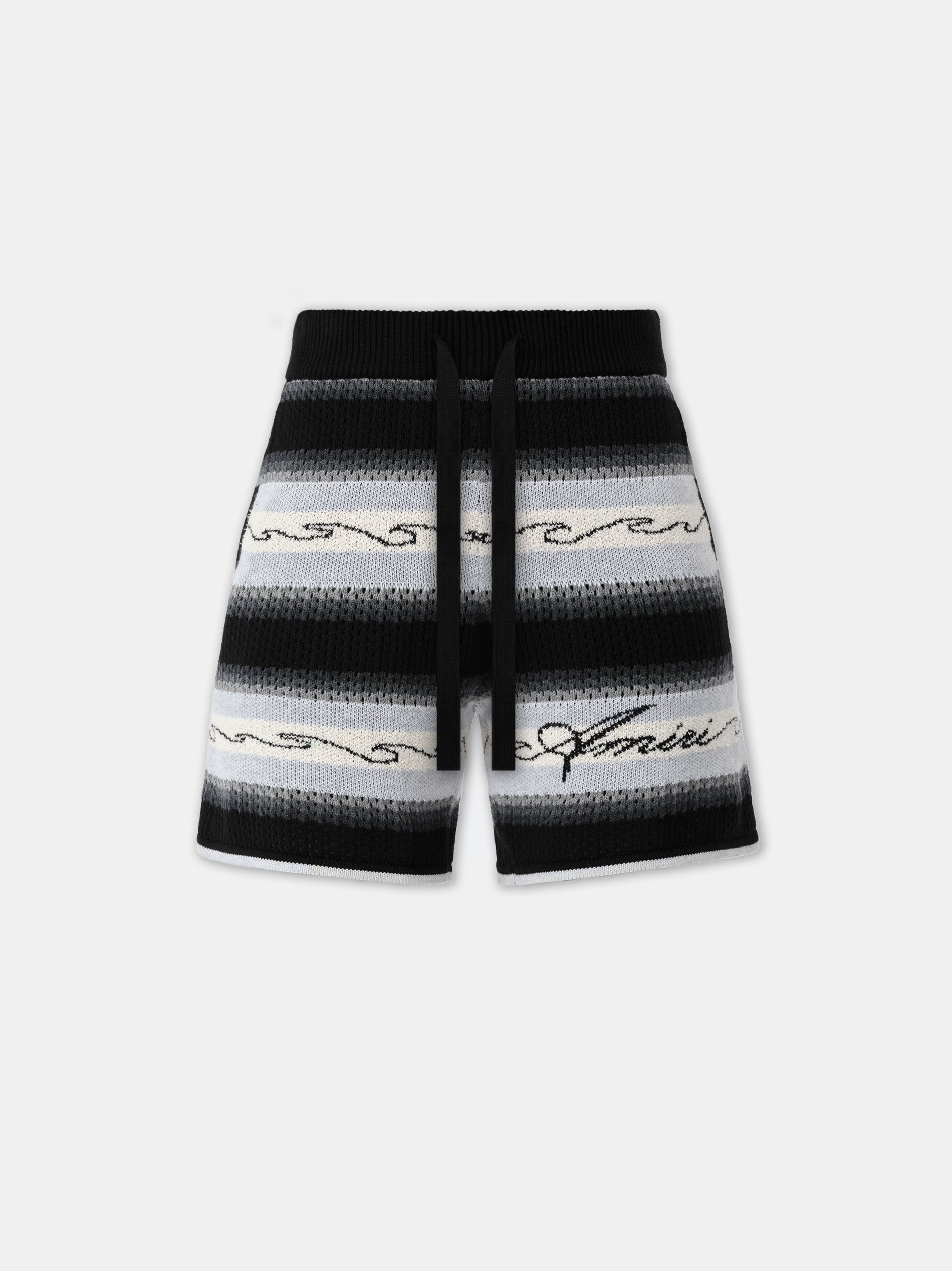 Short Amiri Wave Baja Stripe Short Hombre Negros | MCRYLJ-175