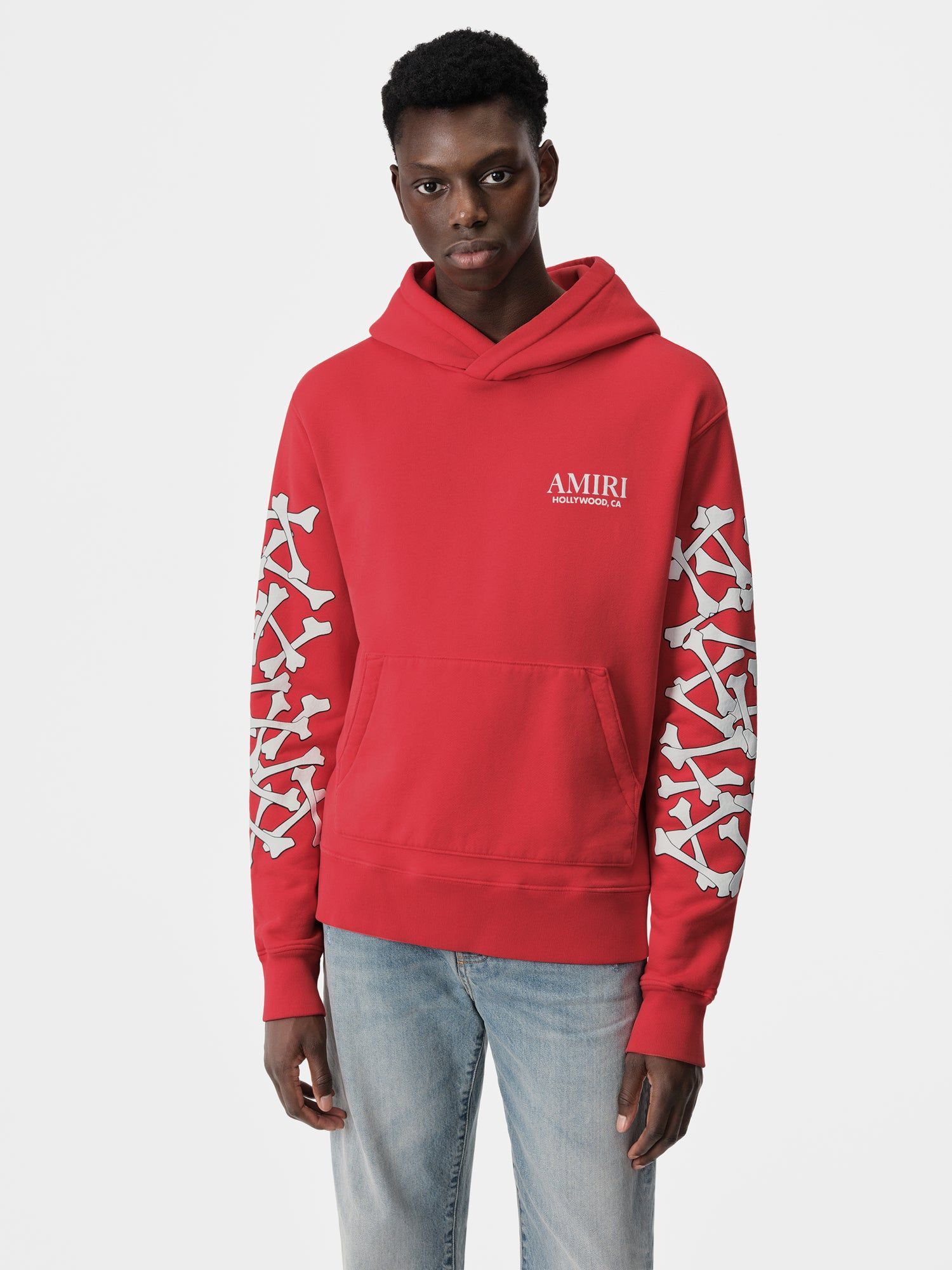 Sudaderas Amiri Bones Stacked Hoodie Hombre Rojos | HMRTCE-798