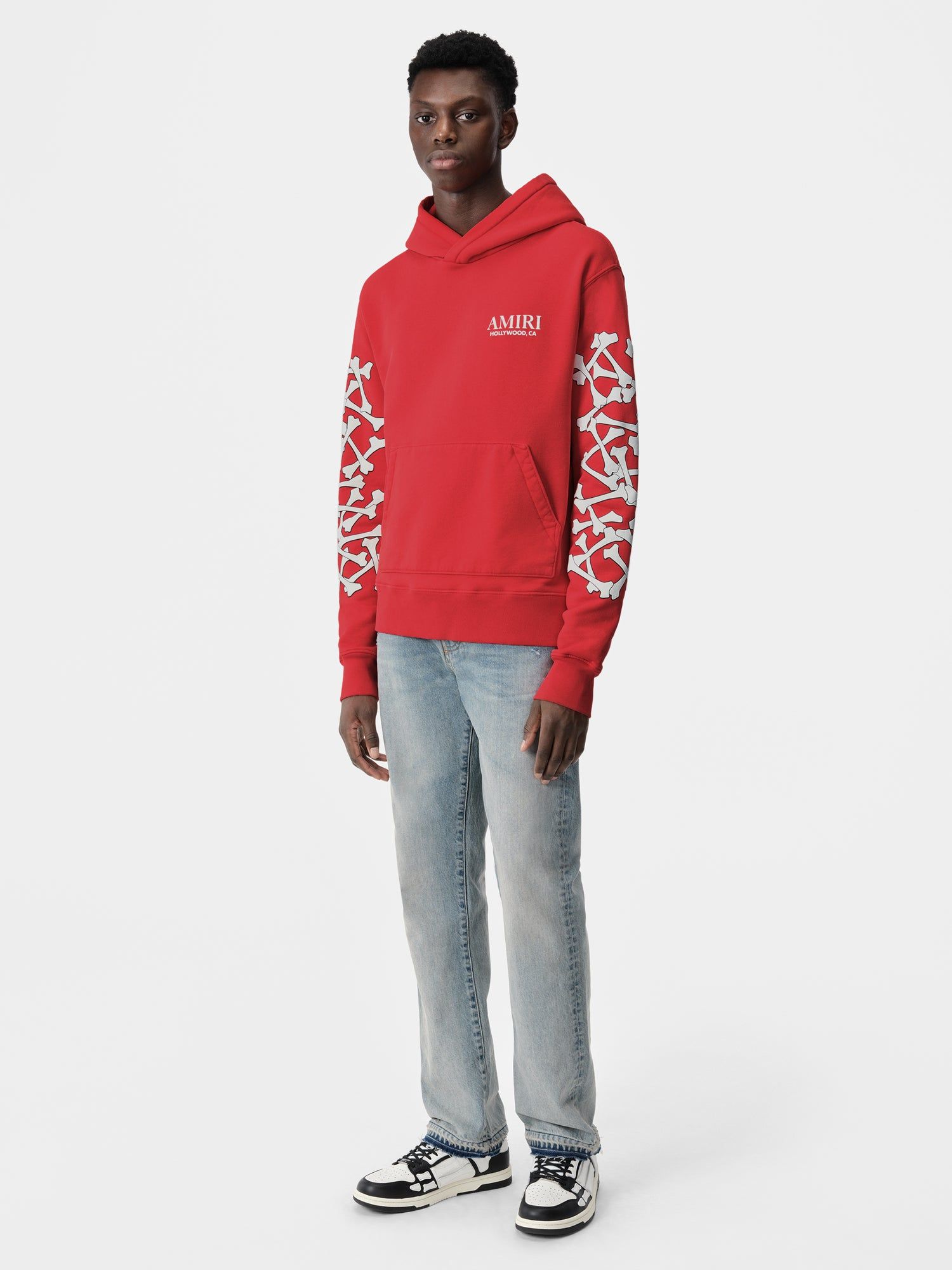 Sudaderas Amiri Bones Stacked Hoodie Hombre Rojos | HMRTCE-798