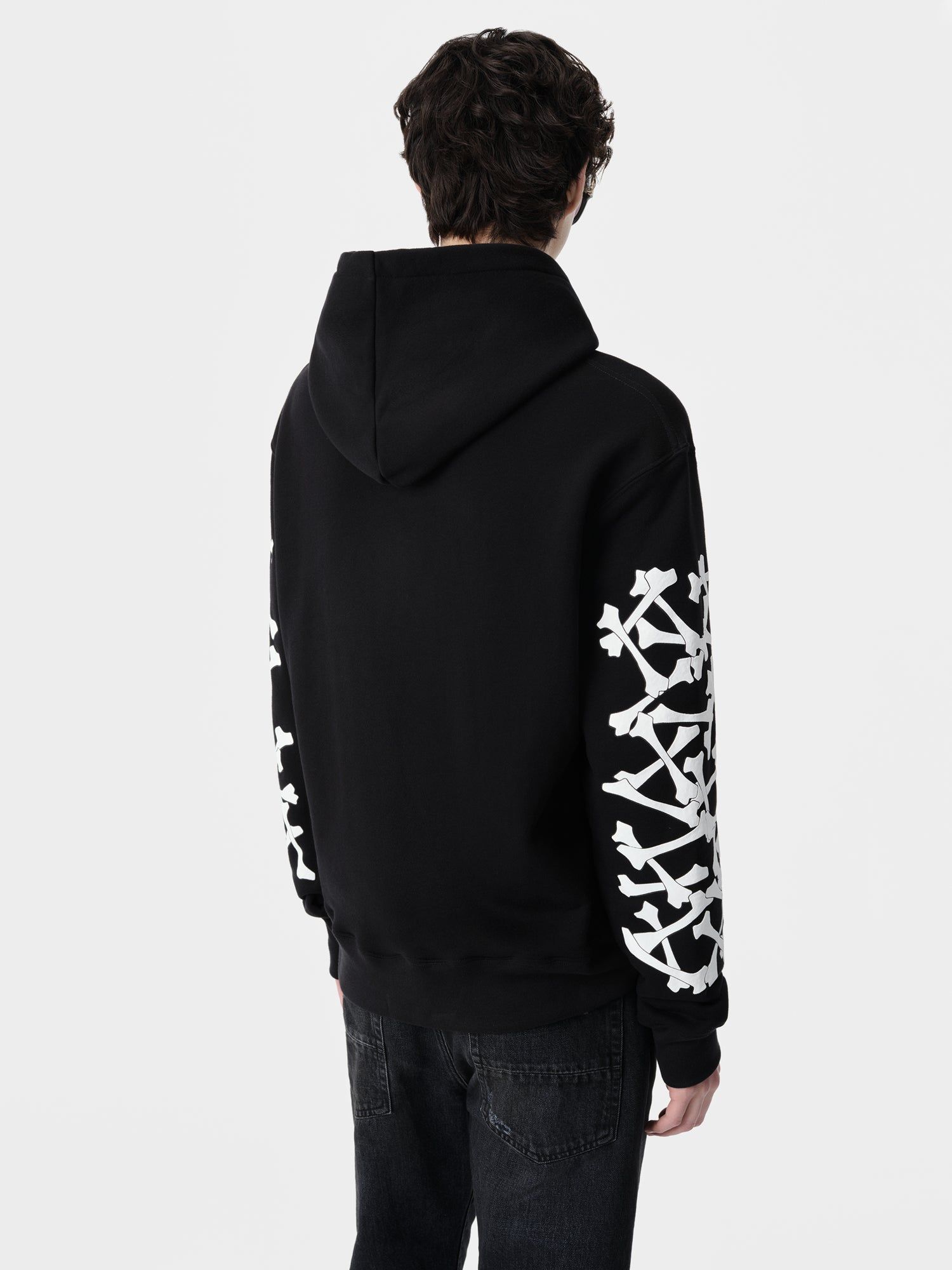Sudaderas Amiri Bones Stacked Hoodie Hombre Negros | EMVTUL-538
