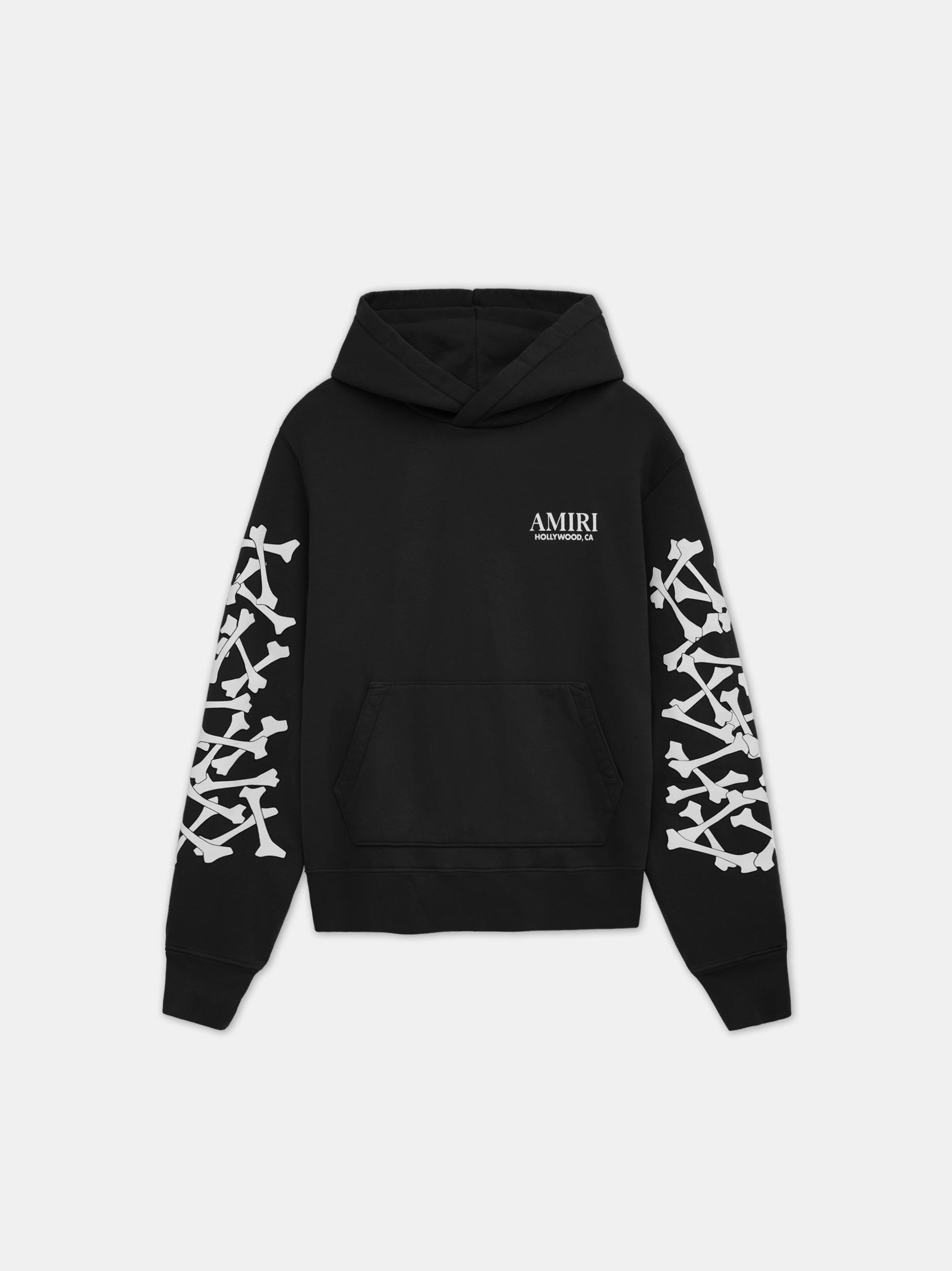Sudaderas Amiri Bones Stacked Hoodie Hombre Negros | EMVTUL-538