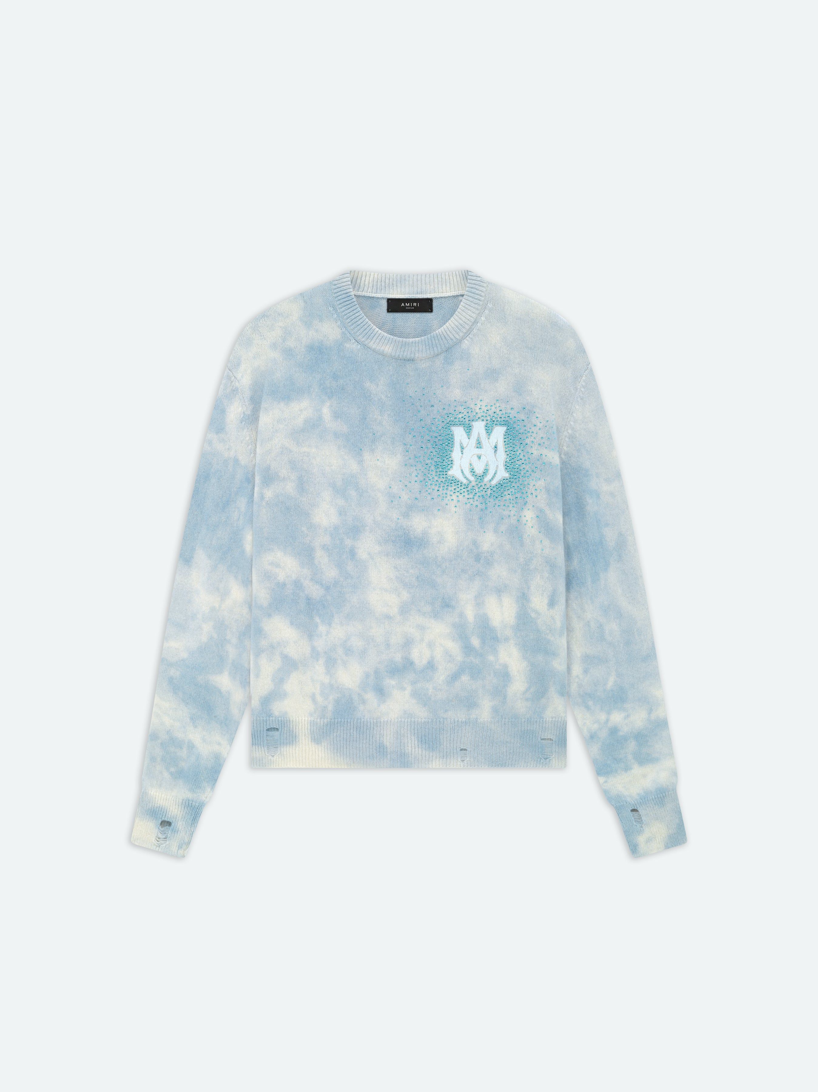 Sudaderas Amiri Crystal Crewneck- Ashley Blue Hombre Azules | VQZGOD-918