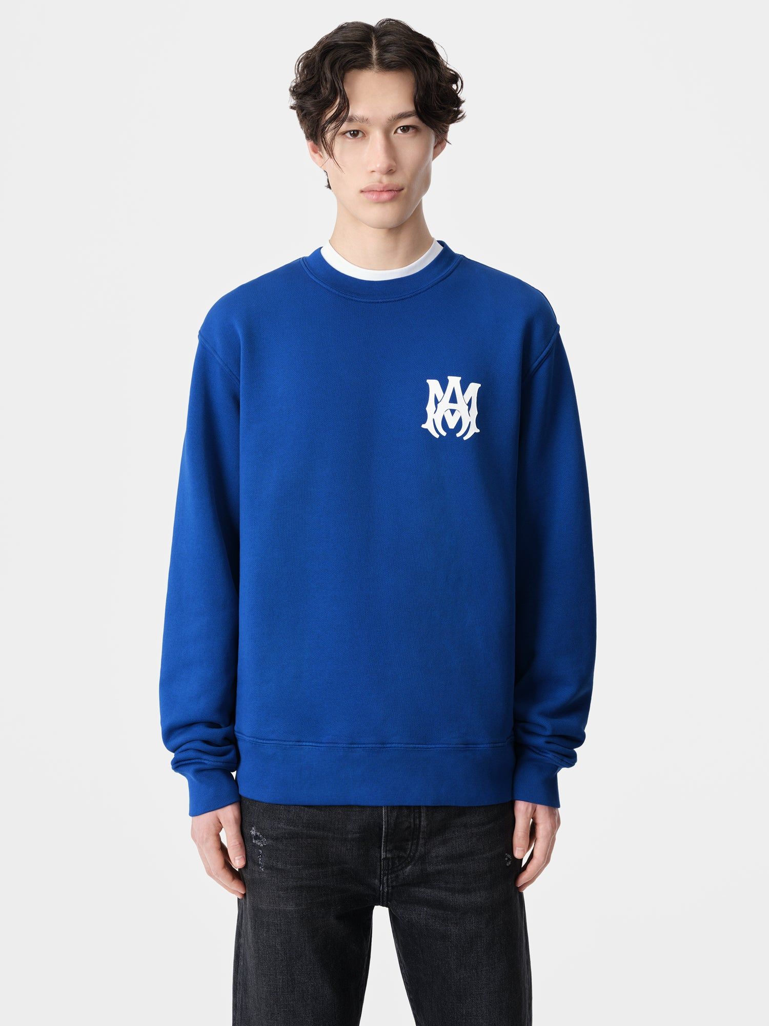 Sudaderas Amiri Ma Core Logo Crew Hombre Azules | WYNZDK-524