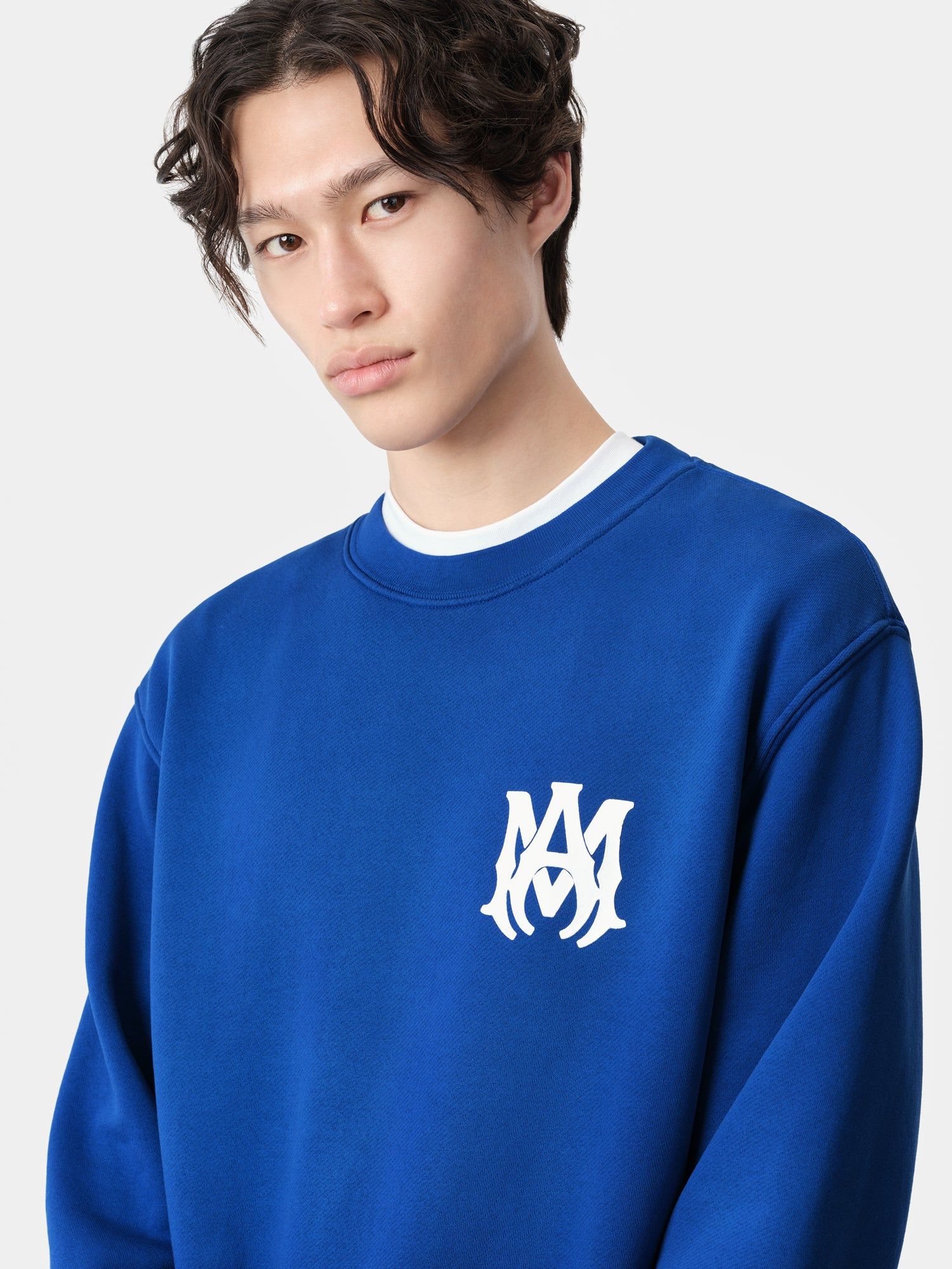 Sudaderas Amiri Ma Core Logo Crew Hombre Azules | WYNZDK-524