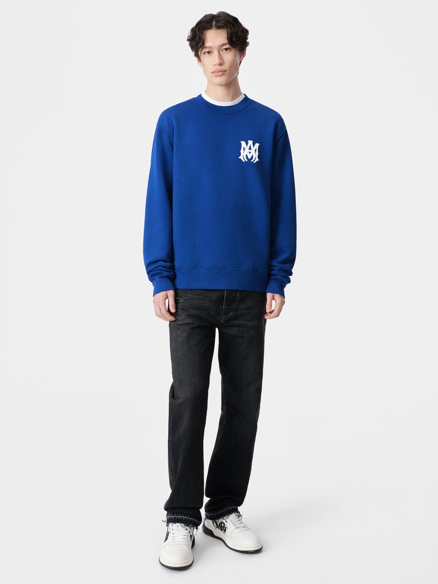 Sudaderas Amiri Ma Core Logo Crew Hombre Azules | WYNZDK-524
