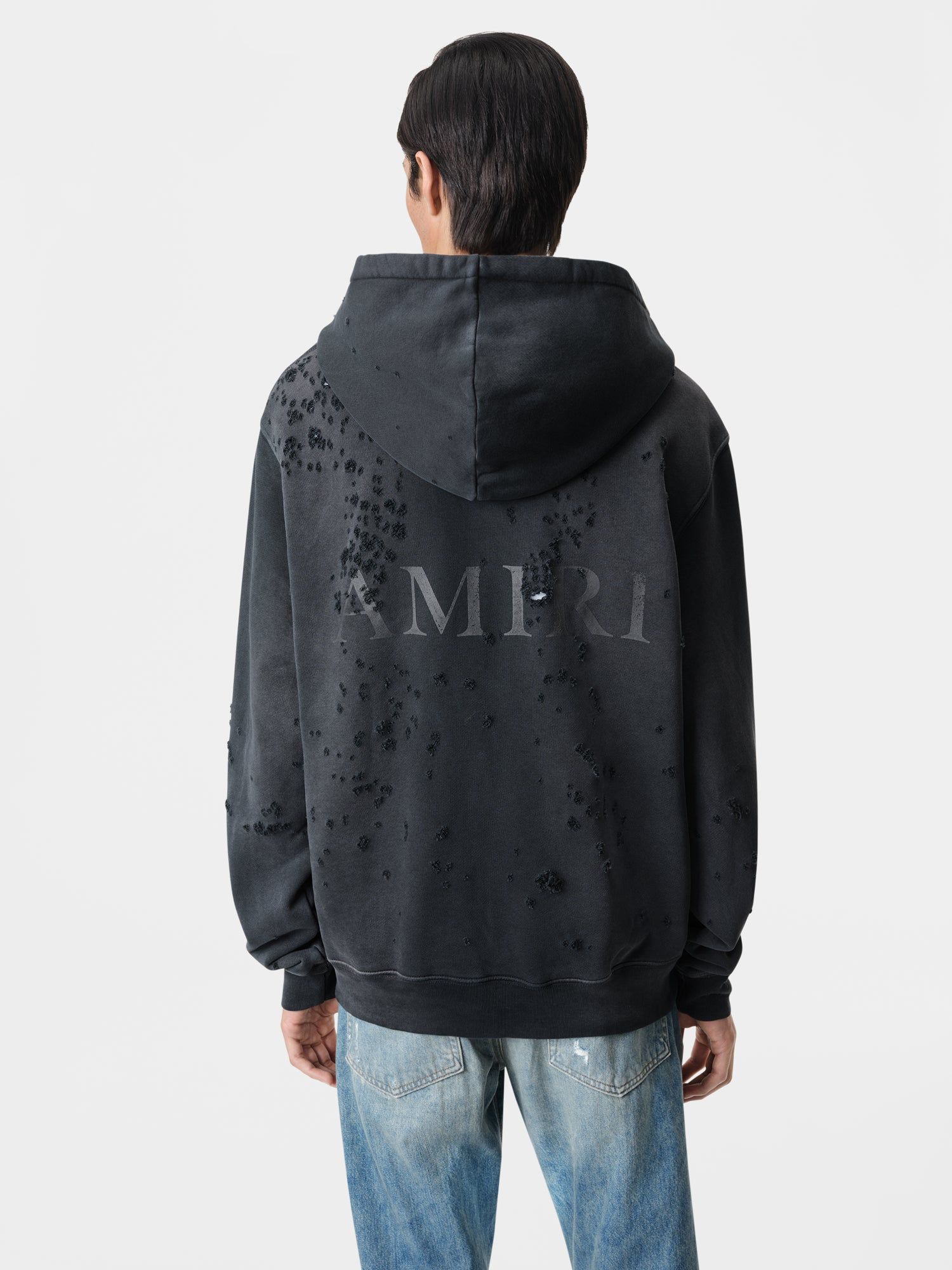 Sudaderas Amiri Ma Logo Shotgun Zip Hoodie Hombre Negros | SDVJHI-258