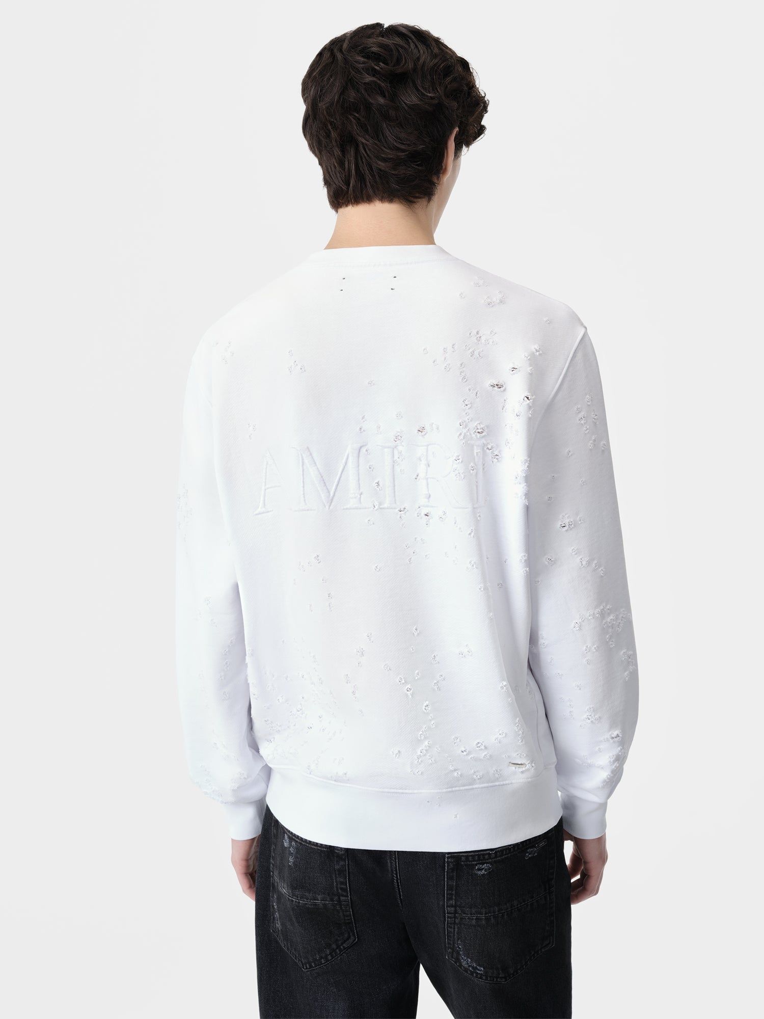 Sudaderas Amiri Ma Shotgun Embroidered Crew Hombre Blancos | UTCPWI-248