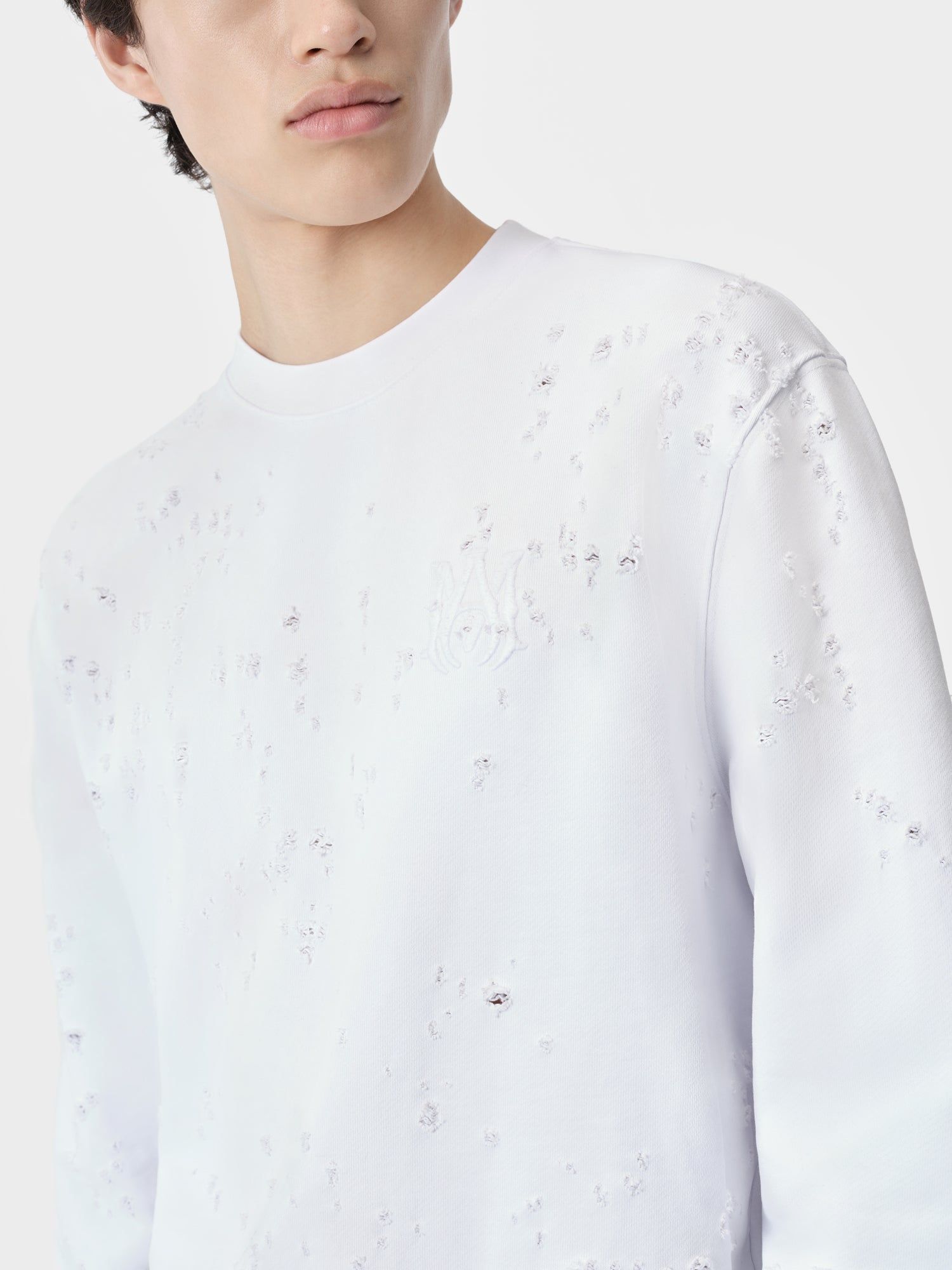 Sudaderas Amiri Ma Shotgun Embroidered Crew Hombre Blancos | UTCPWI-248