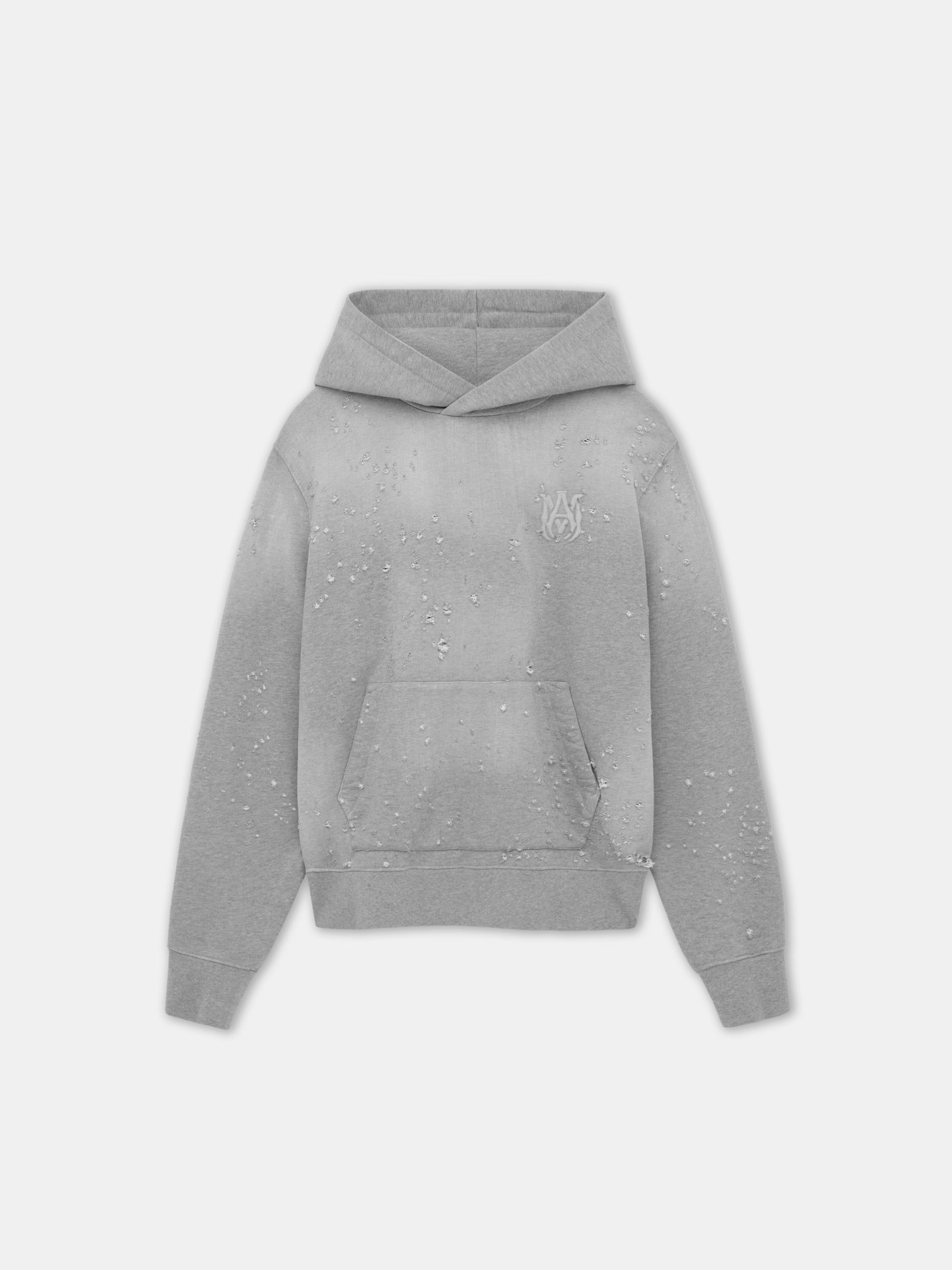 Sudaderas Amiri Ma Shotgun Embroidered Hoodie Hombre Grises | BIPEMA-820