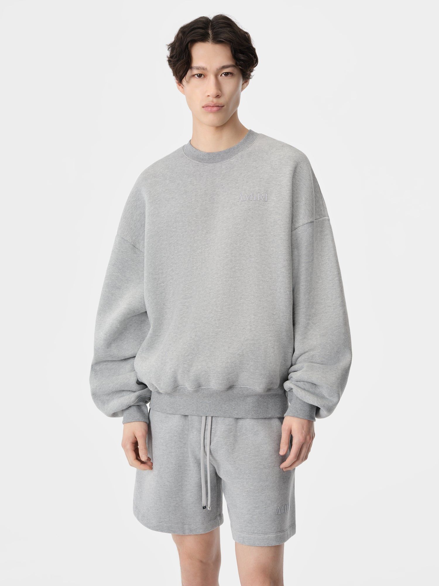 Sudaderas Amiri Oversized Crew Hombre Grises | VQMOZW-479