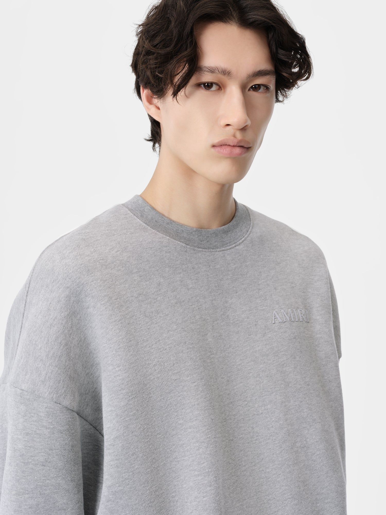 Sudaderas Amiri Oversized Crew Hombre Grises | VQMOZW-479