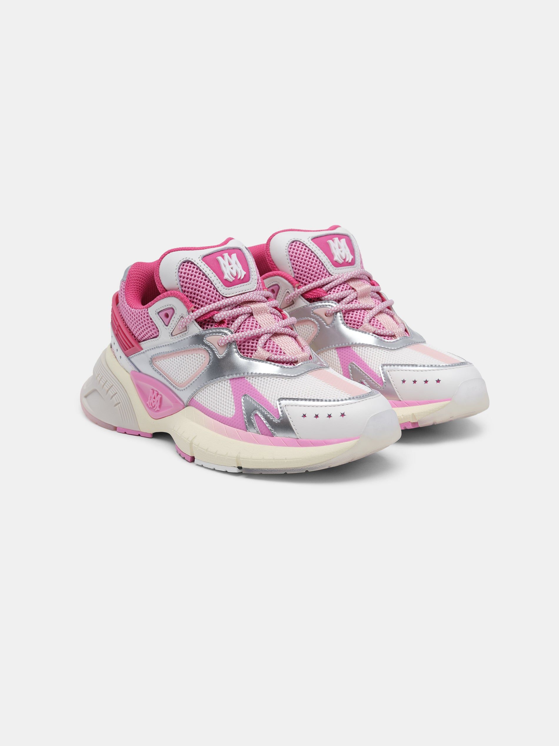 Tenis Amiri Ma Runner Mujer Fucsia Rosas Blancos Plateados | PRAGLI-780