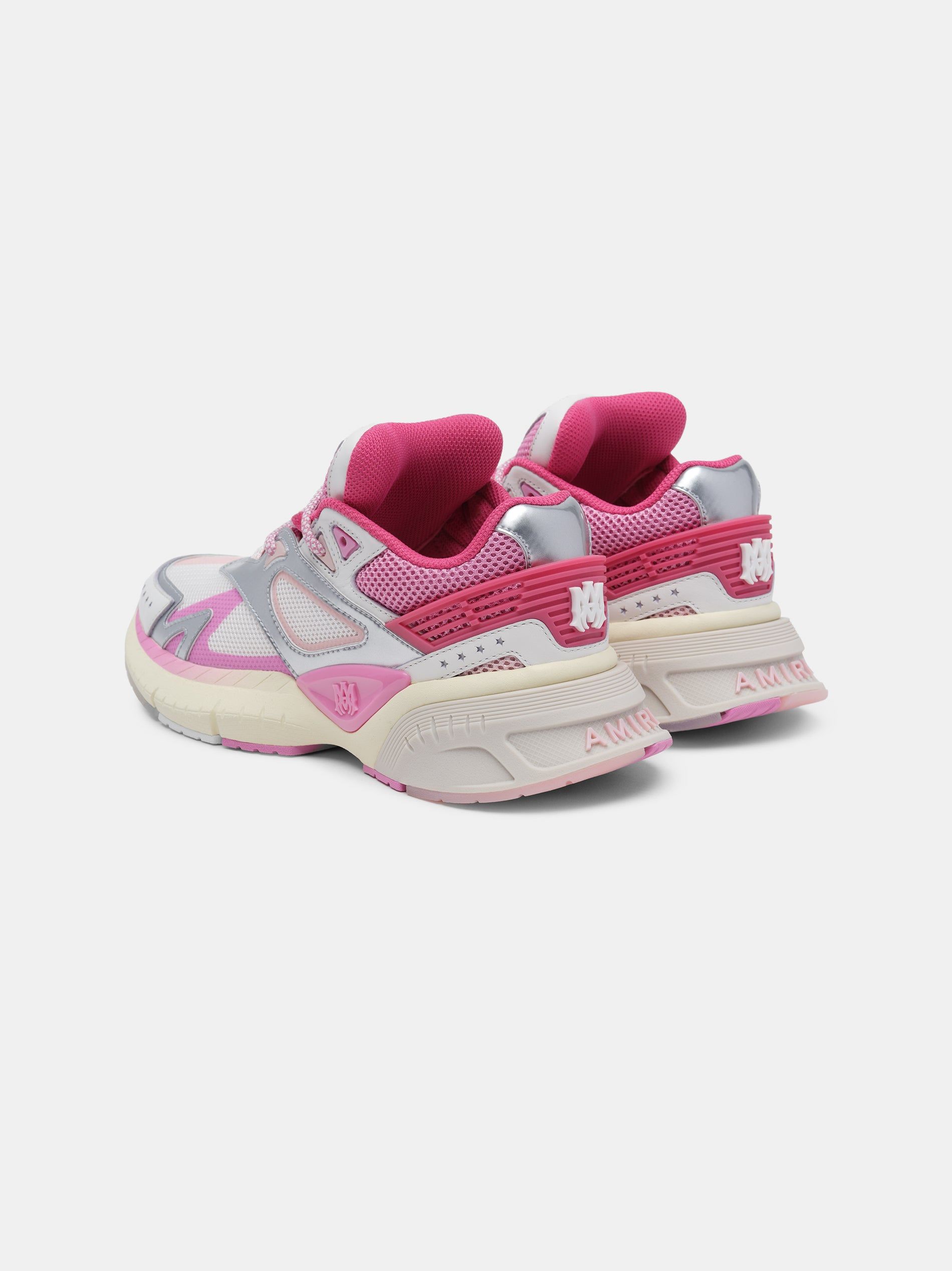 Tenis Amiri Ma Runner Mujer Fucsia Rosas Blancos Plateados | PRAGLI-780