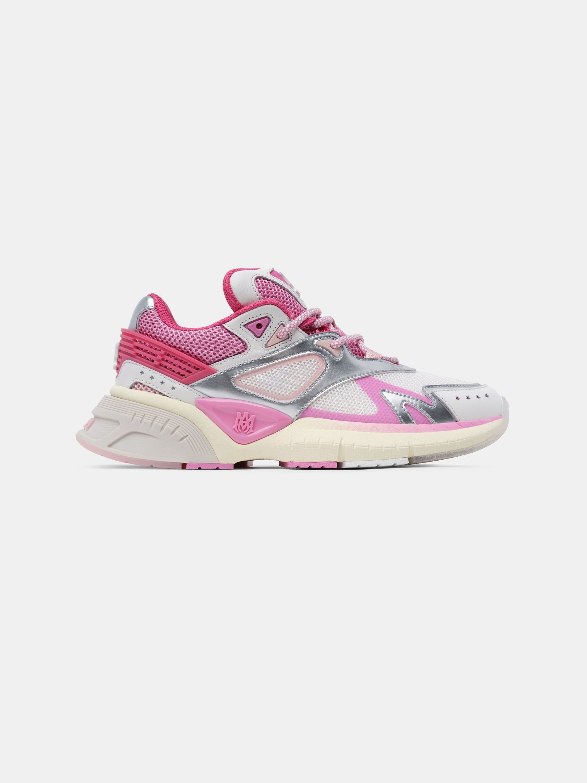 Tenis Amiri Ma Runner Mujer Fucsia Rosas Blancos Plateados | PRAGLI-780