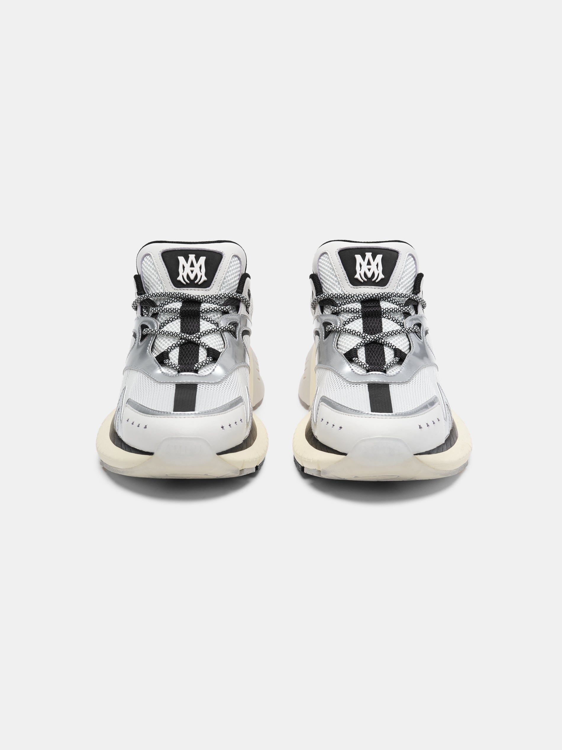 Tenis Amiri Ma Runner Mujer Negros Blancos Plateados | DNMRPB-217