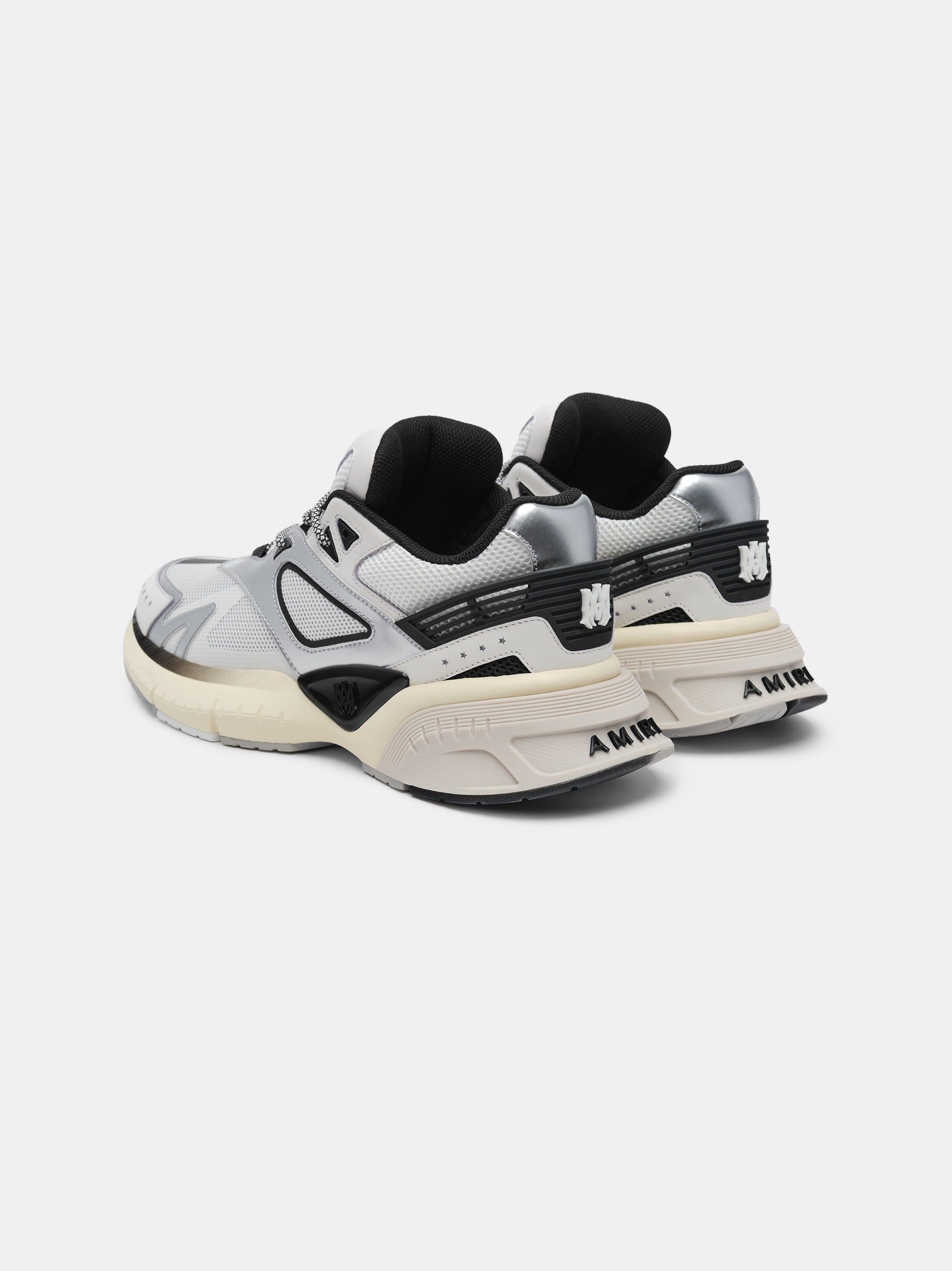 Tenis Amiri Ma Runner Mujer Negros Blancos Plateados | DNMRPB-217