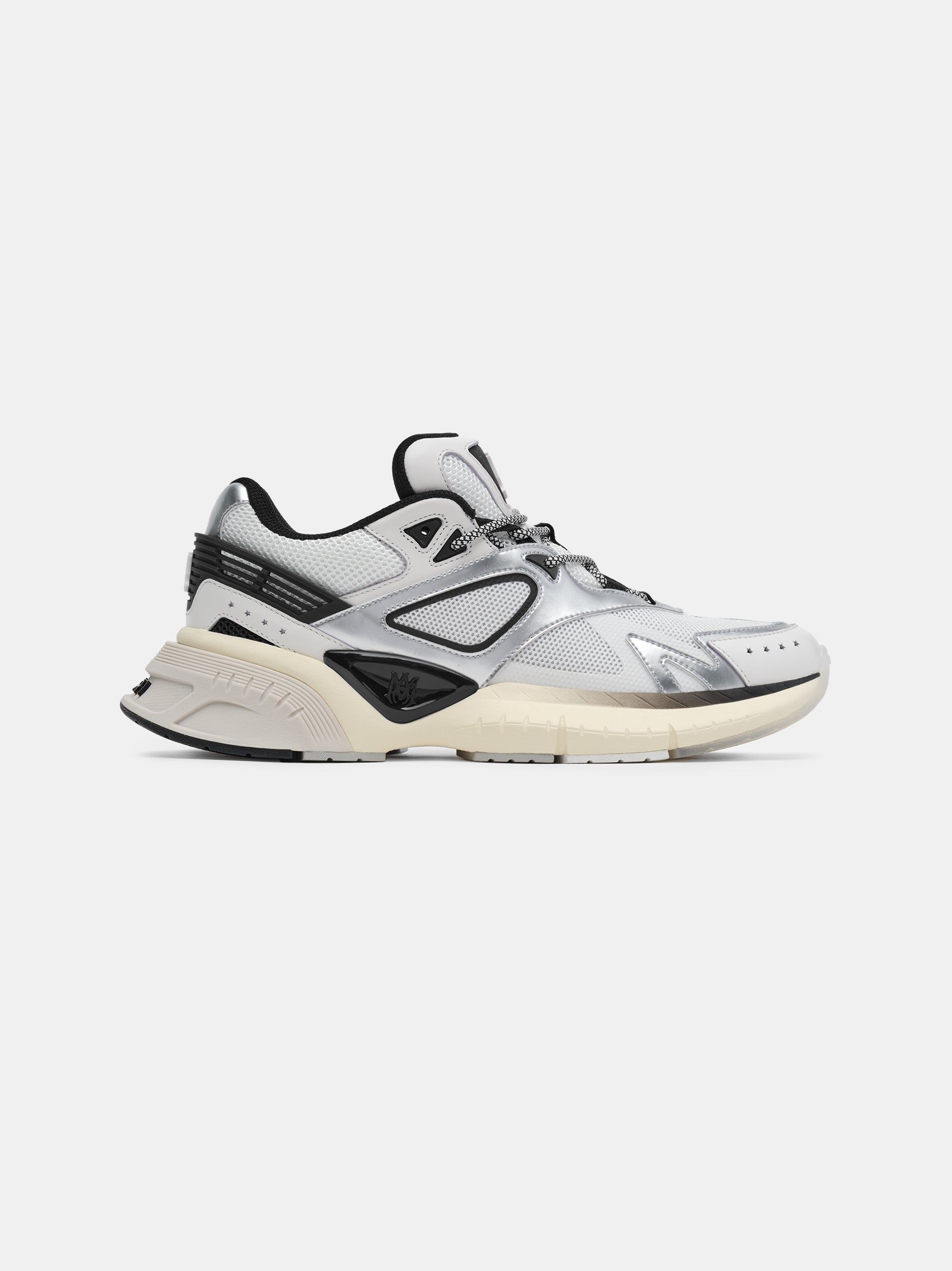 Tenis Amiri Ma Runner Mujer Negros Blancos Plateados | DNMRPB-217