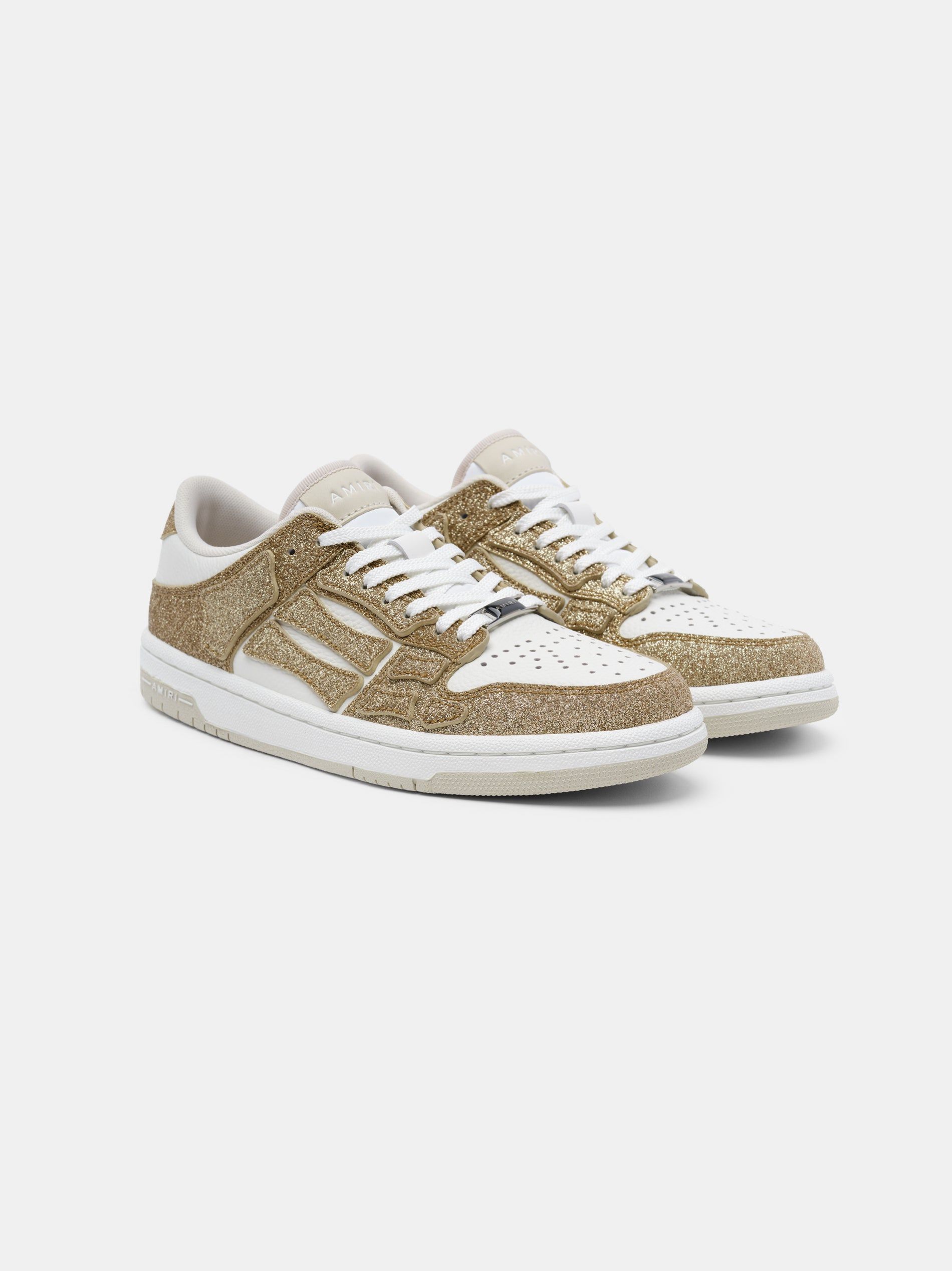 Tenis Amiri Shimmer Skel-top Low Mujer Blancos Dorados | CEUBZX-560