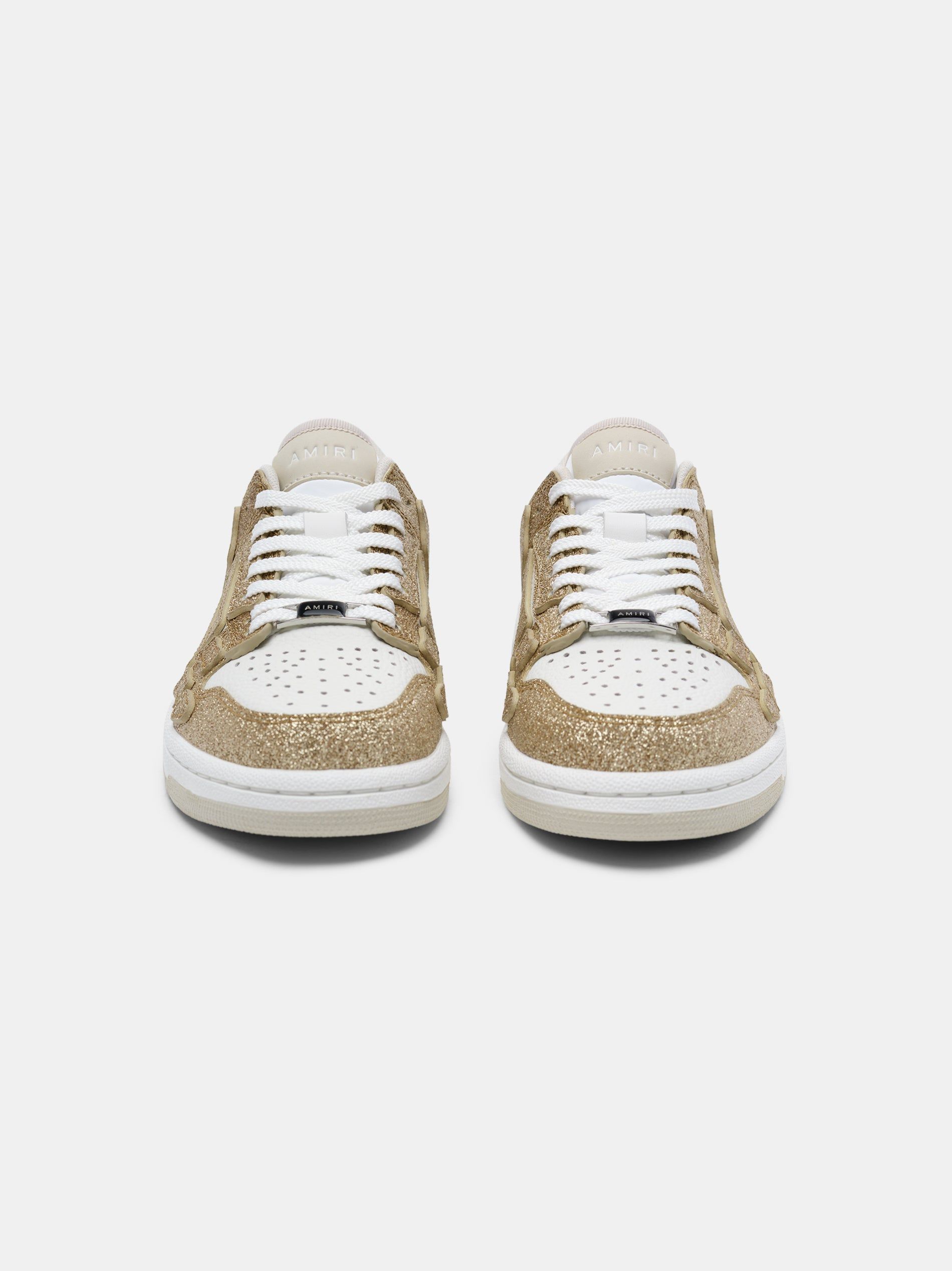 Tenis Amiri Shimmer Skel-top Low Mujer Blancos Dorados | CEUBZX-560