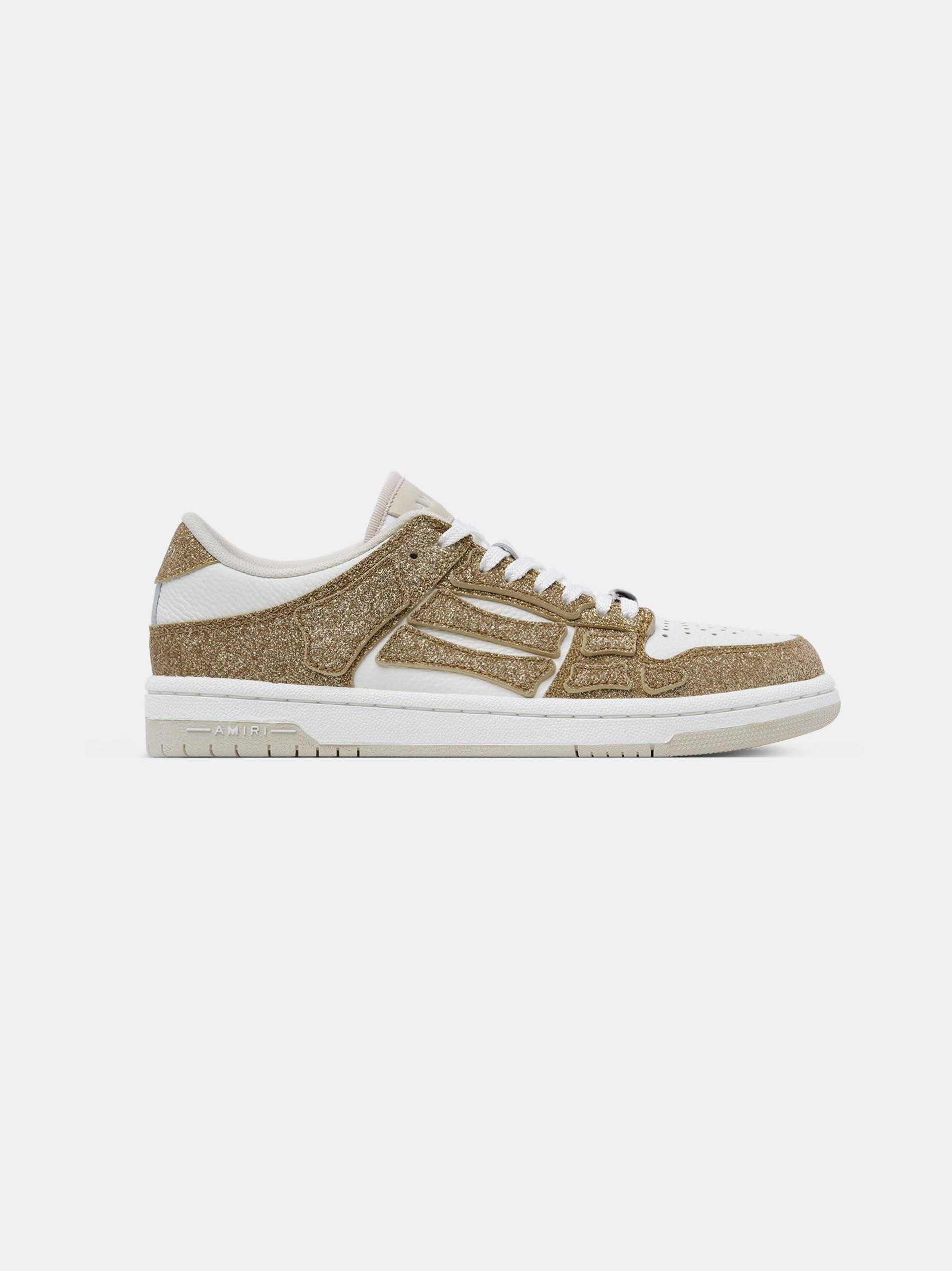 Tenis Amiri Shimmer Skel-top Low Mujer Blancos Dorados | CEUBZX-560